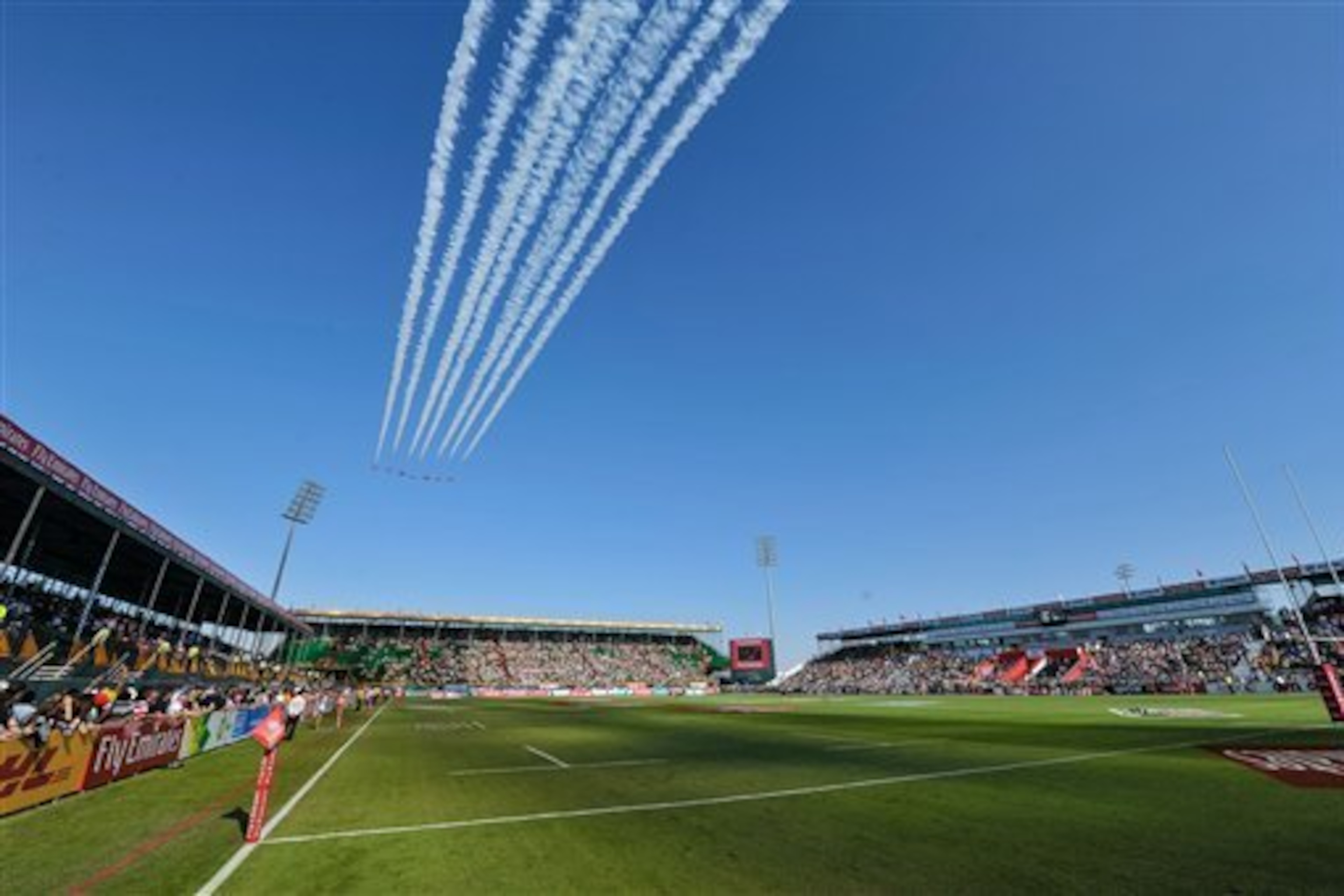 Fanfare at The Sevens Stadium during the Emirates Airline Dubai Rugby Sevens competition.