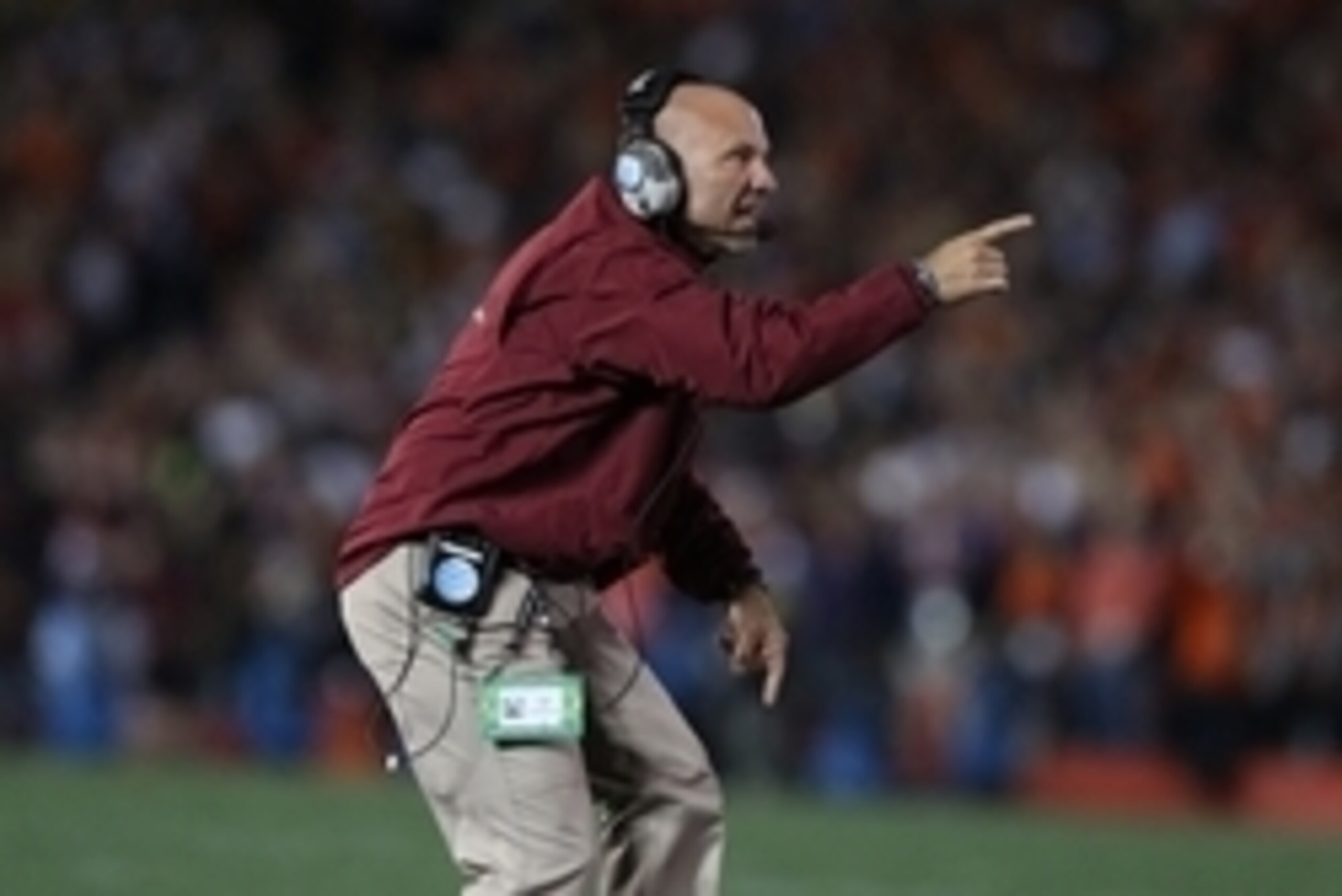 Jan 6, 2014; Pasadena, CA, USA; Florida State Seminoles assistant Charles Kelly reacts on the sidelines during the game against the Auburn Tigers in the 2014 BCS National Championship game at the Rose Bowl. Mandatory Credit: Matthew Emmons-USA TODAY Sport