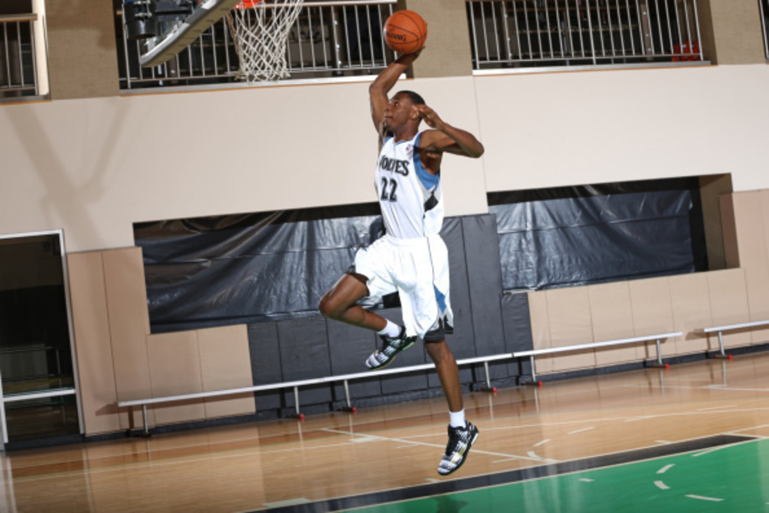 MINNEAPOLIS, MN - AUGUST 26:  Andrew Wiggins #22 of the Minnesota Timberwolves drives to the basket on August 26, 2014 at Target Center in Minneapolis, Minnesota.  NOTE TO USER: User expressly acknowledges and agrees that, by downloading and or using this