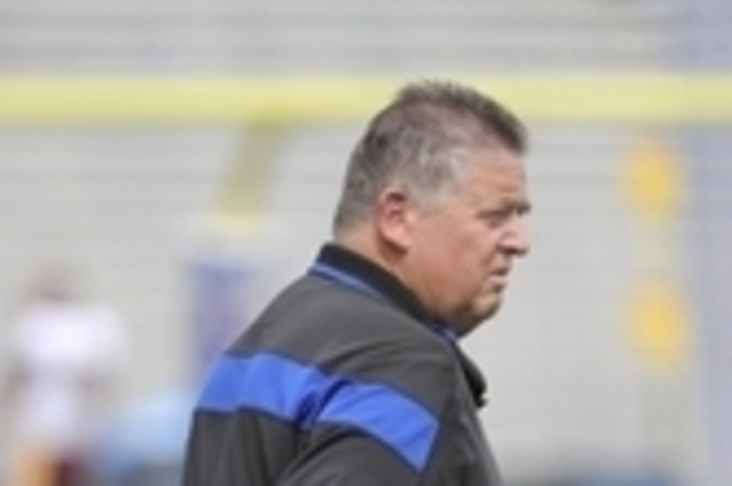 Sep 20, 2014; Lawrence, KS, USA; Kansas Jayhawks head coach Charlie Weis watches before the game against the Central Michigan Chippewas at Memorial Stadium. Mandatory Credit: John Rieger-USA TODAY Sports