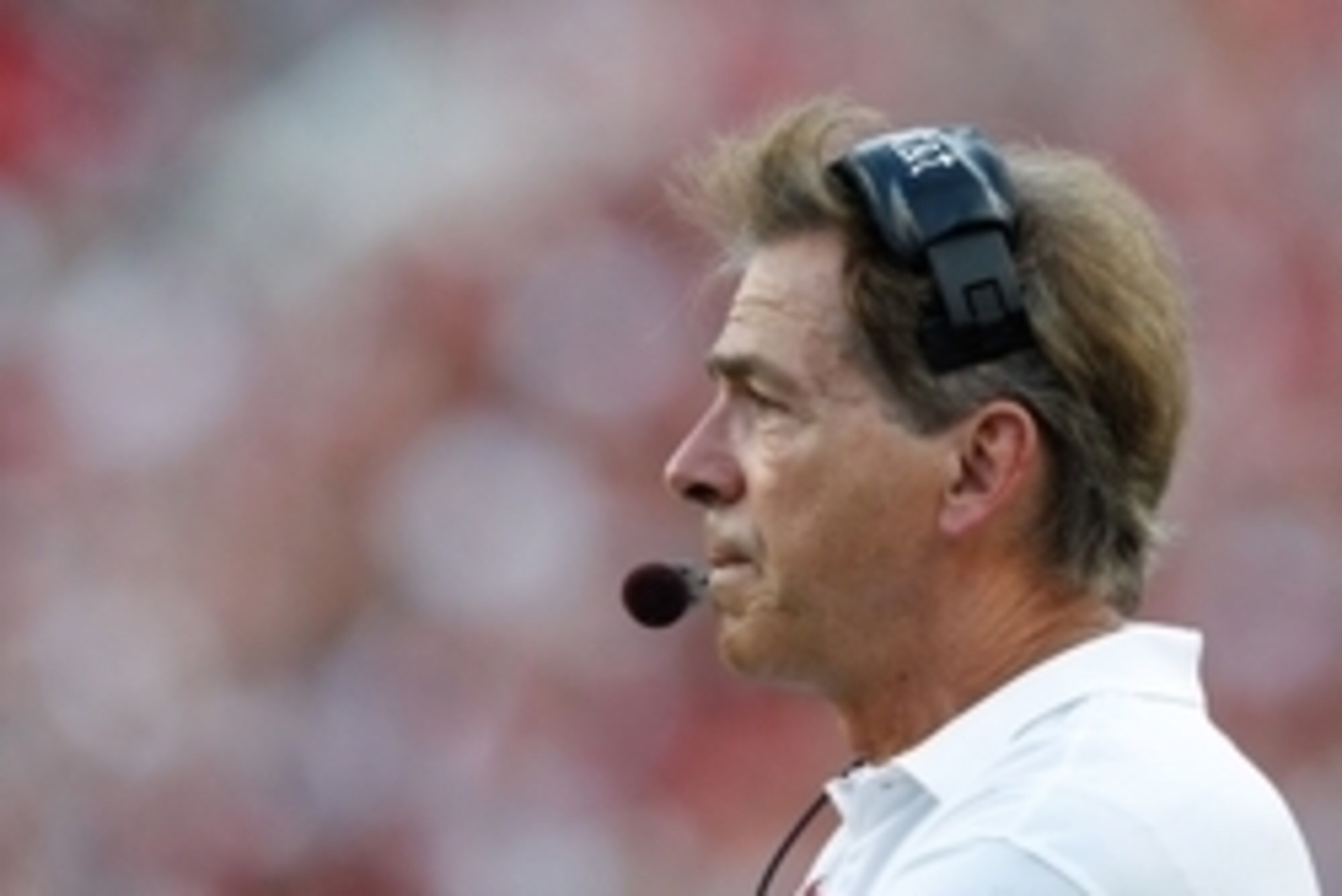 Sep 20, 2014; Tuscaloosa, AL, USA; Alabama Crimson Tide head coach Nick Saban during the game against the Florida Gators at Bryant-Denny Stadium. Mandatory Credit: Marvin Gentry-USA TODAY Sports