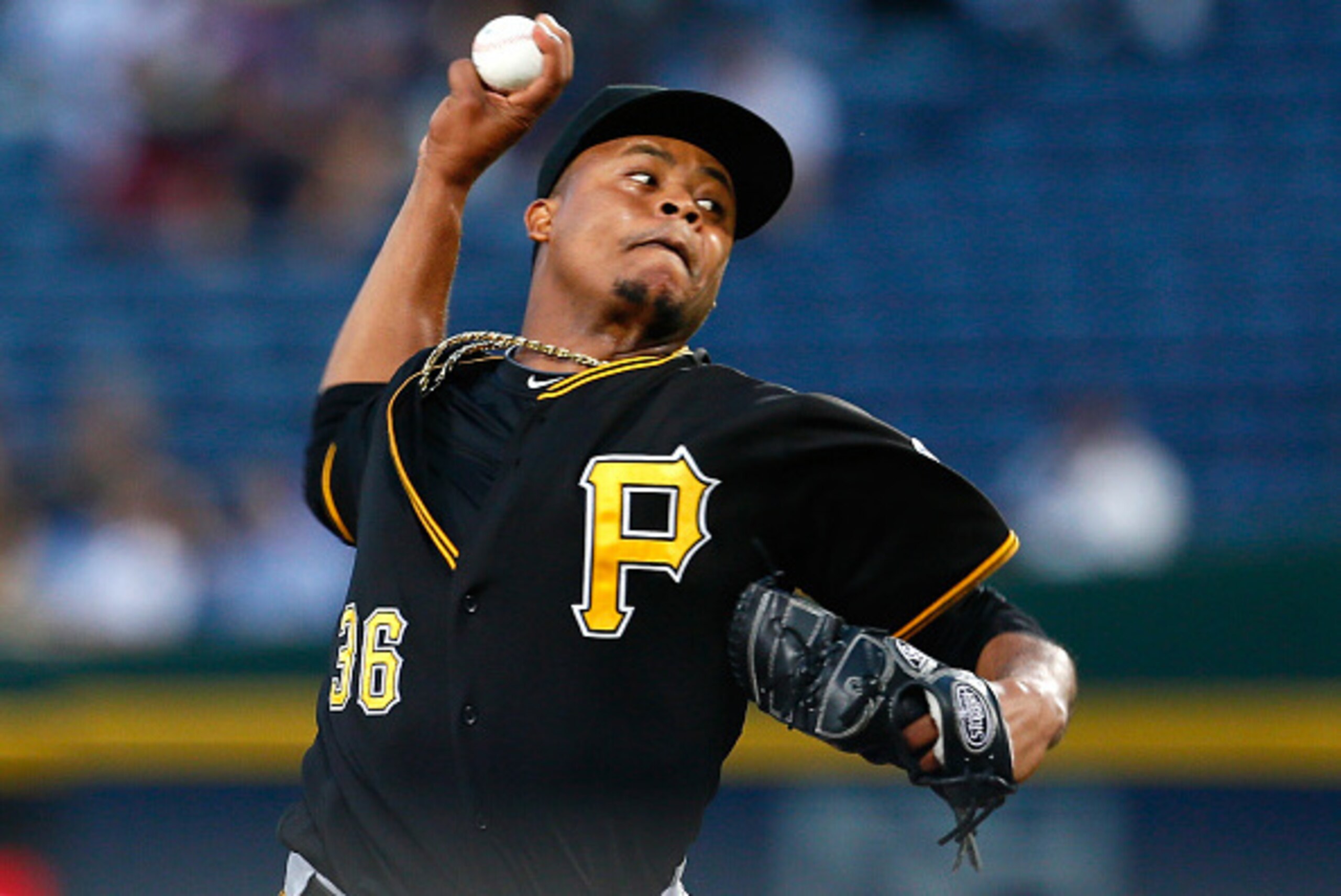 ATLANTA, GA - SEPTEMBER 25: Edinson Volquez #36 of the Pittsburgh Pirates pitches in the first inning against the Atlanta Braves at Turner Field on September 25, 2014 in Atlanta, Georgia. (Photo by Kevin C. Cox/Getty Images) ATLANTA, GA - SEPTEMBER 25: Edinson Volquez #36 of the Pittsburgh Pirates pitches in the first inning against the Atlanta Braves at Turner Field on September 25, 2014 in Atlanta, Georgia. (Photo by Kevin C. Cox/Getty Images)