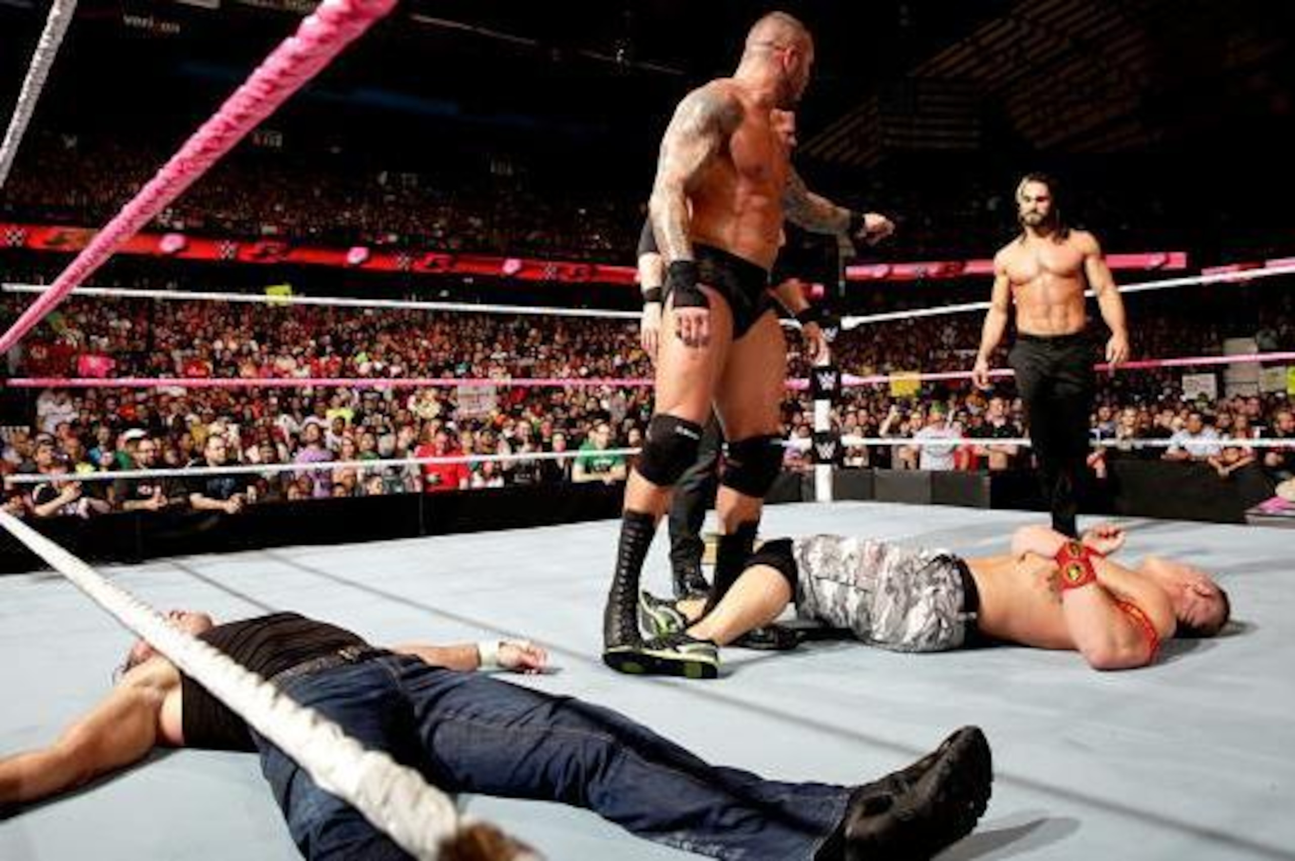 The Authority after attacking Dean Ambrose and John Cena.