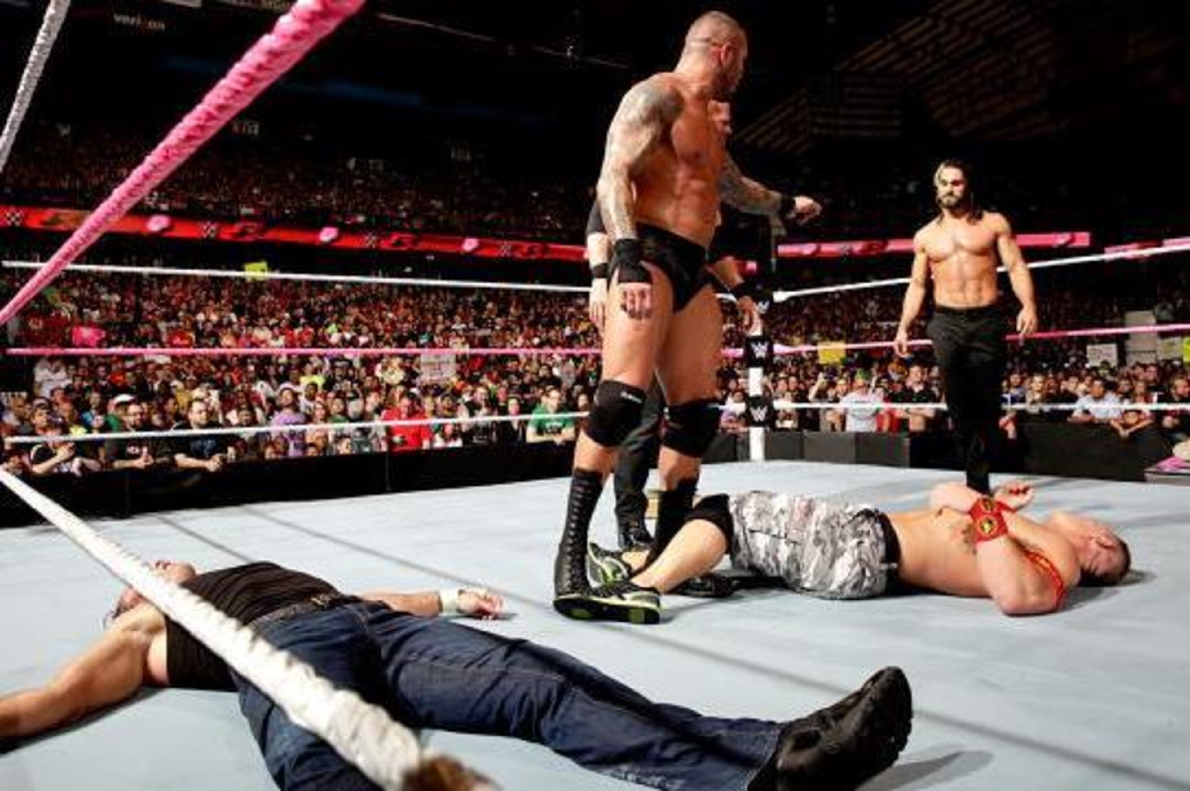 The Authority after attacking Dean Ambrose and John Cena.