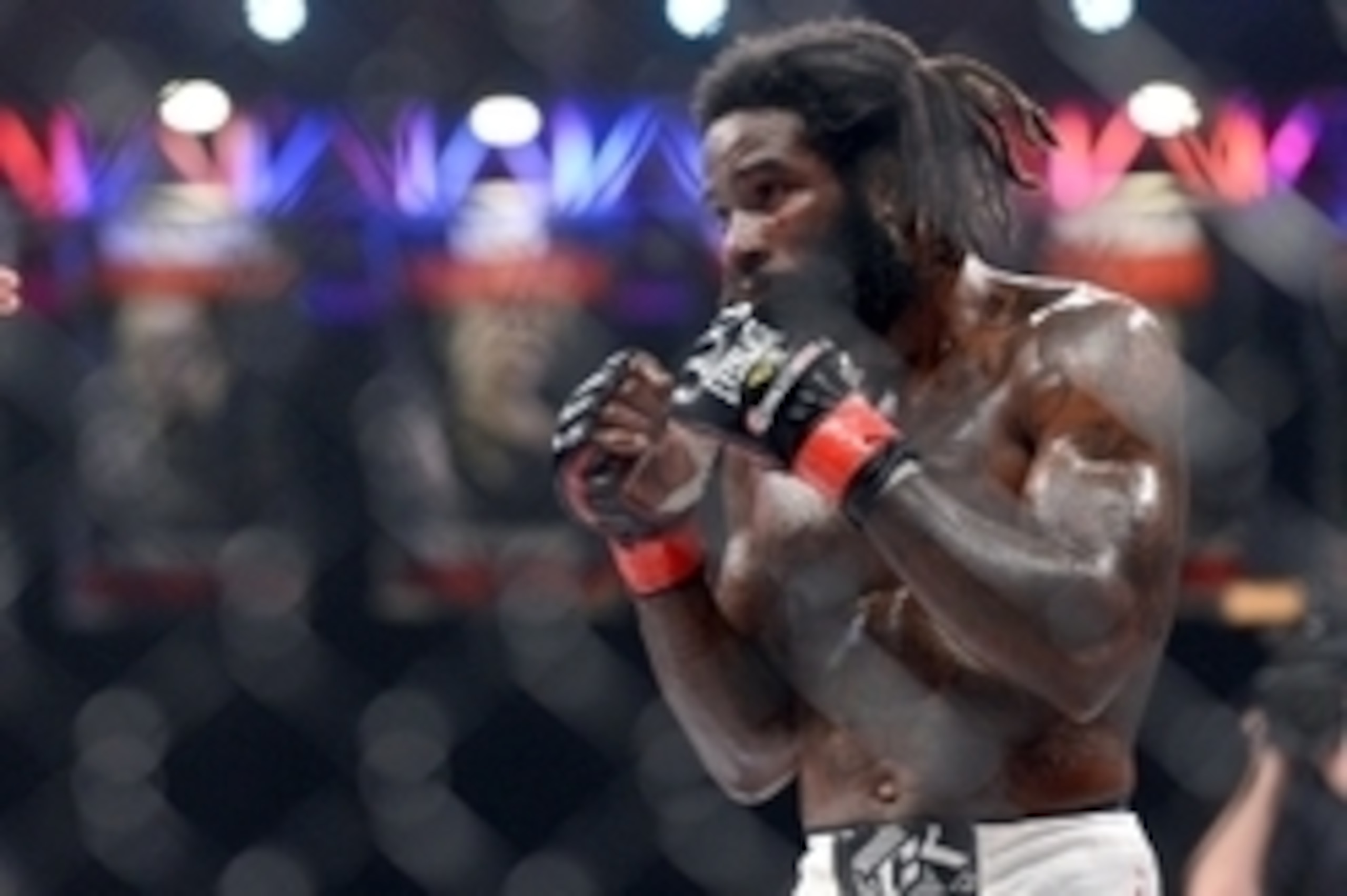 Nov 2, 2013; Long Beach, CA, USA;   Daniel Straus battles Pat Curran (not pictured) in their Bellator Featherweight World Championship fight at the Long Beach Arena. Daniel Straus won by decision. Mandatory Credit: Jayne Kamin-Oncea-USA TODAY Sports