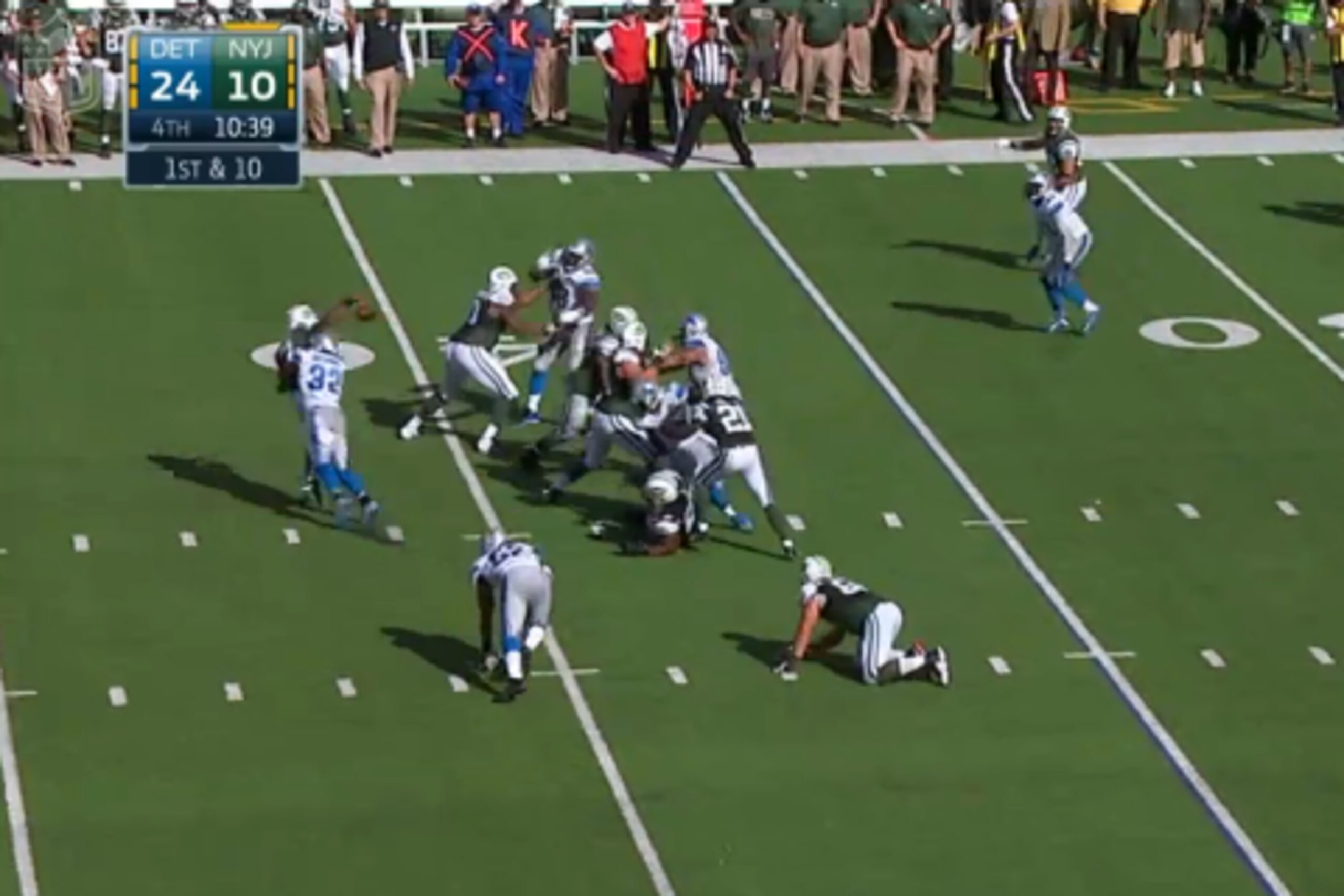 James Ihedigbo gets credited with a sack and a forced fumble.