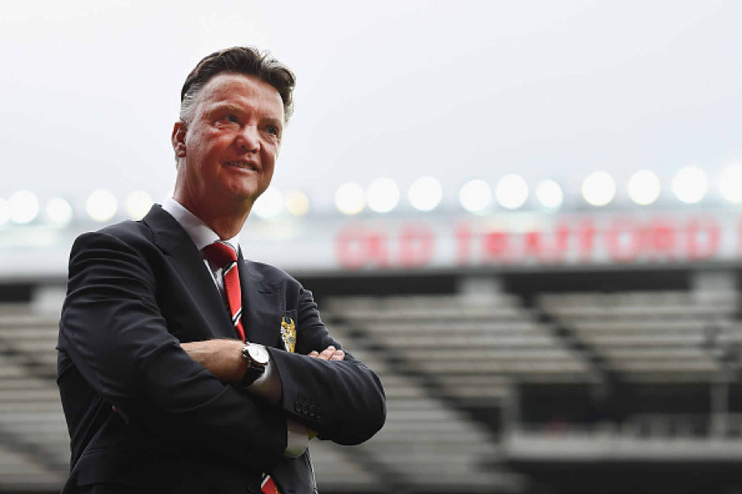 MANCHESTER, ENGLAND - SEPTEMBER 27: Louis van Gaal of Manchester United looks on during the Barclays Premier League match between Manchester United and West Ham United at Old Trafford on September 27, 2014 in Manchester, England.  (Photo by Laurence Griff
