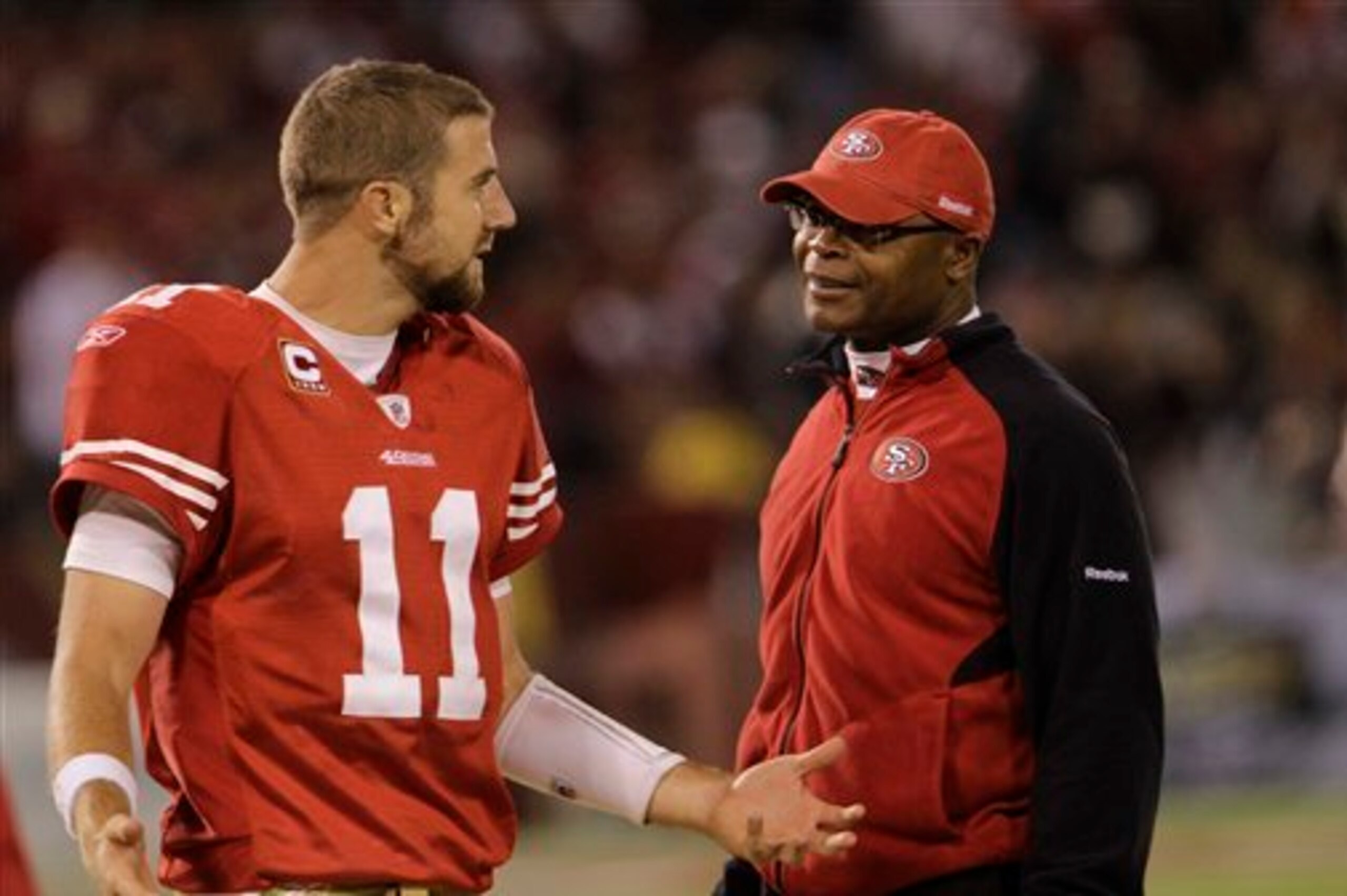 Alex Smith and Mike Singletary in the bad old days. Alex Smith and Mike Singletary in the bad old days.