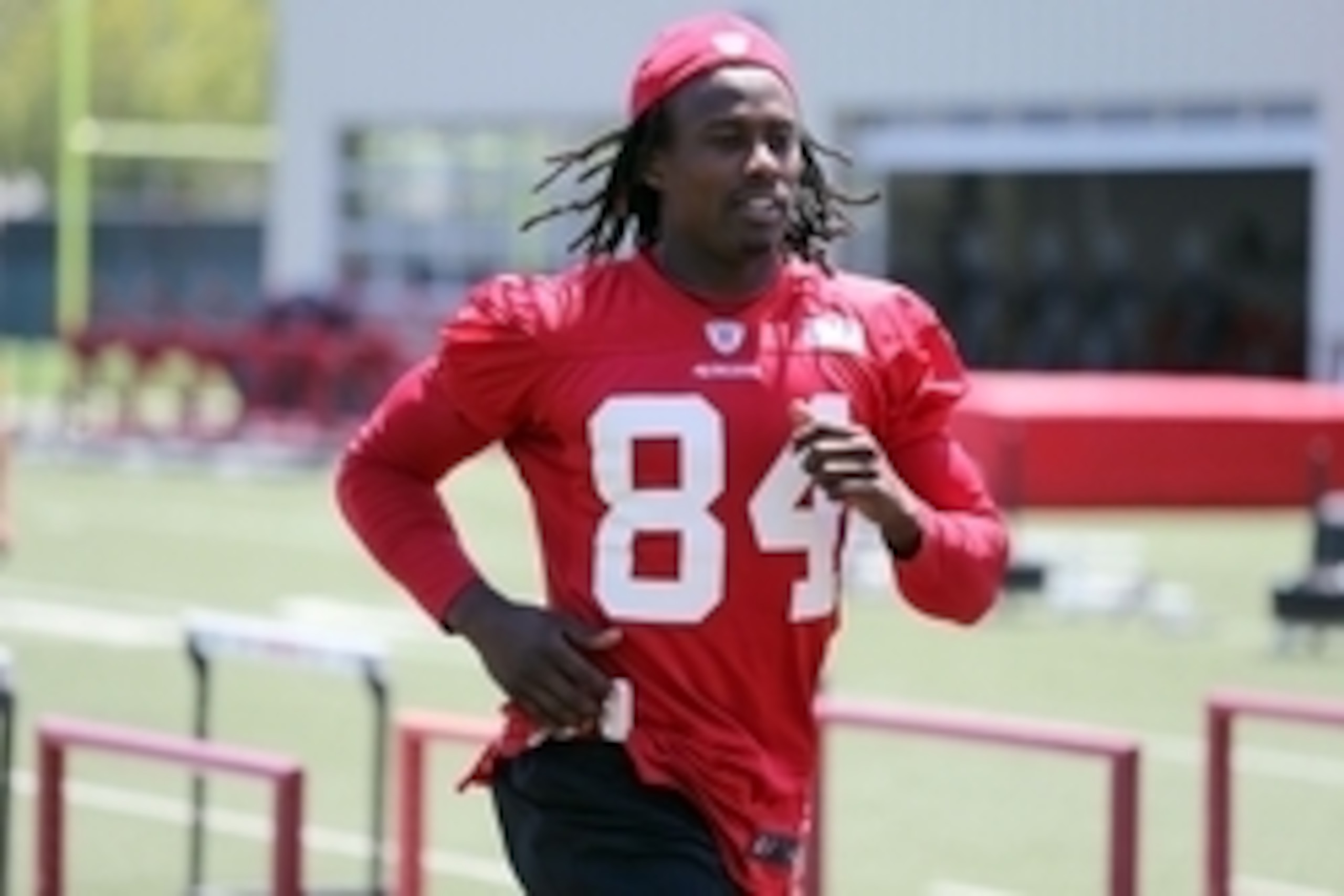 Jun 17, 2014; San Francisco, CA, USA; San Francisco 49ers wide receiver Brandon Lloyd (84) returns to the locker room during minicamp at the 49ers practice facility. Mandatory Credit: Kelley L Cox-USA TODAY Sports