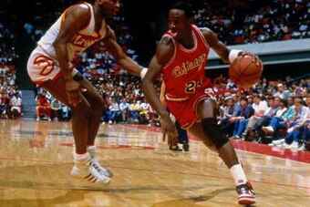 ATLANTA - 1984: Michael Jordan #23 of the Chicago Bulls dribbles against the Atlanta Hawks during his rookie season of 1984 at the Omni in Atlanta, Georgia. NOTE TO USER: User expressly acknowledges and agrees that, by downloading and or using this photog