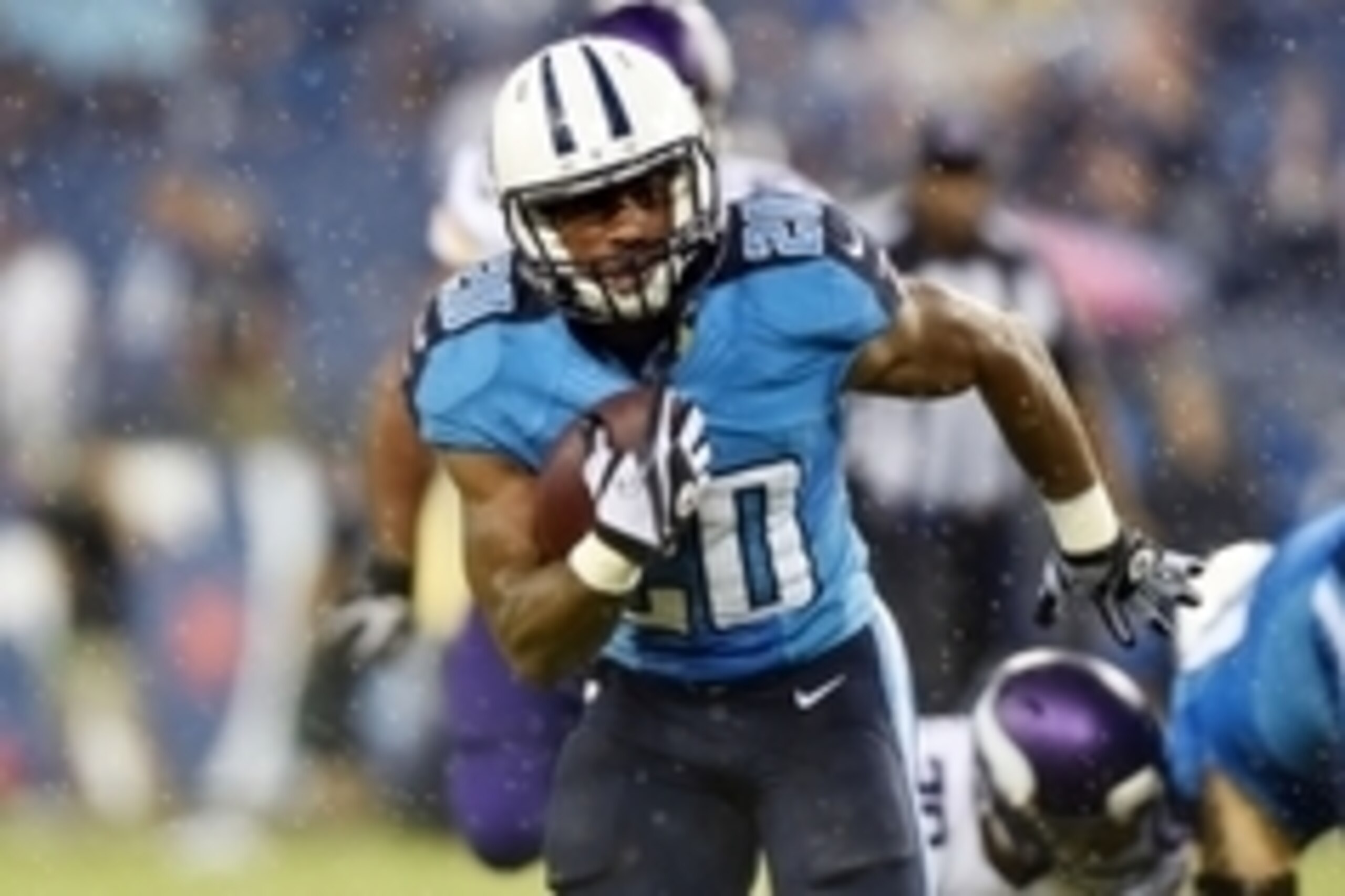 Aug 28, 2014; Nashville, TN, USA; Tennessee Titans running back Bishop Sankey (20) carries the ball against the Minnesota Vikings during the first half at LP Field. Mandatory Credit: Don McPeak-USA TODAY Sports