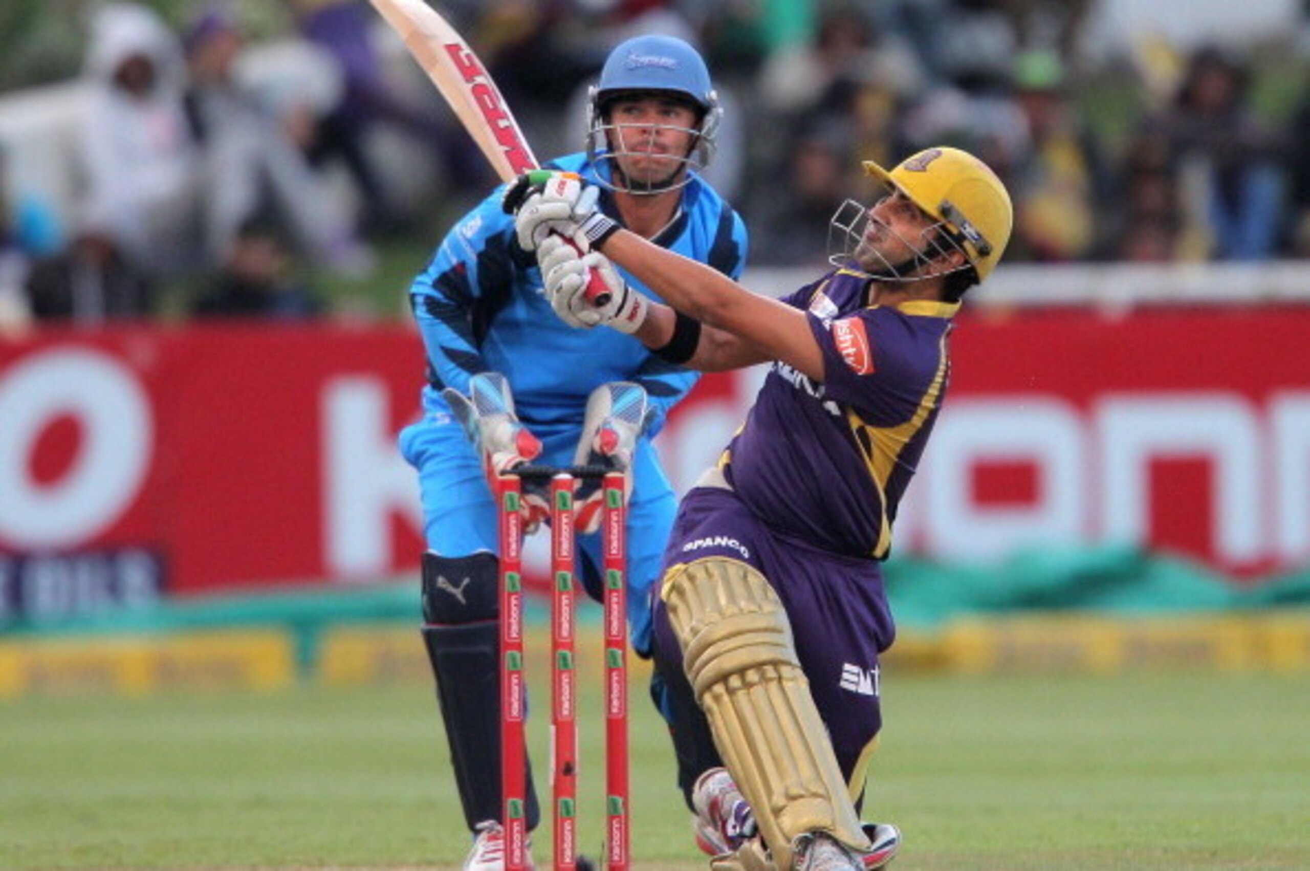 CAPE TOWN, SOUTH AFRCA - OCTOBER 21:  Gautam Gambhir of the Kolkata Knight Riders in action during the Champions league twenty20 match between CLT20 Kolkata Knight Riders v Nashua Titans at Sahara Park Newlands on October 21, 2012 in Cape Town, South Afri