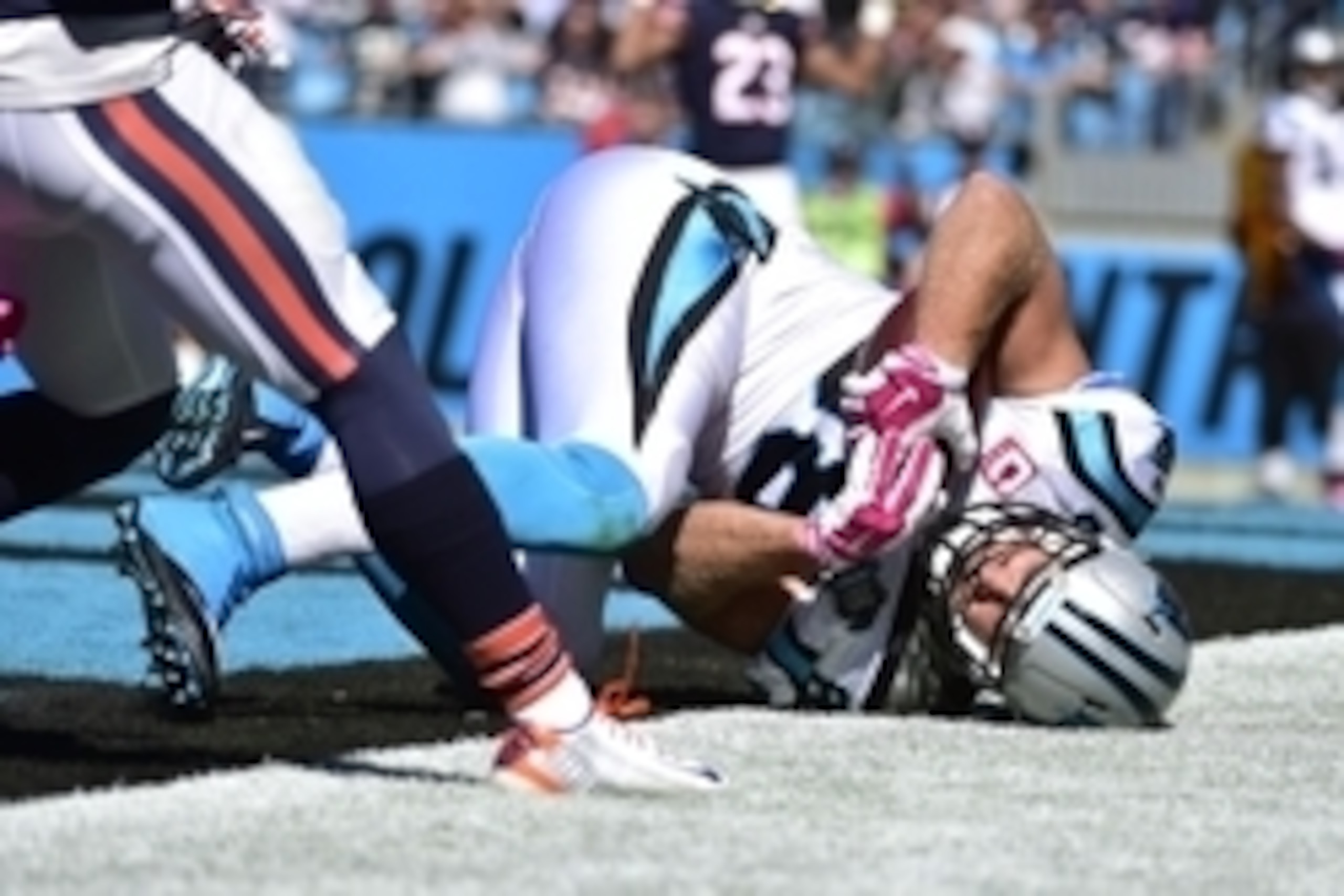 Oct 5, 2014; Charlotte, NC, USA; Carolina Panthers tight end Greg Olsen (88) catches a touchdown in the second quarter at Bank of America Stadium. Mandatory Credit: Bob Donnan-USA TODAY Sports