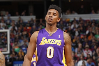 SACRAMENTO, CA - APRIL 2: Nick Young #0 of the Los Angeles Lakers in a game against the Sacramento Kings on April 2, 2014 at Sleep Train Arena in Sacramento, California. NOTE TO USER: User expressly acknowledges and agrees that, by downloading and or usin