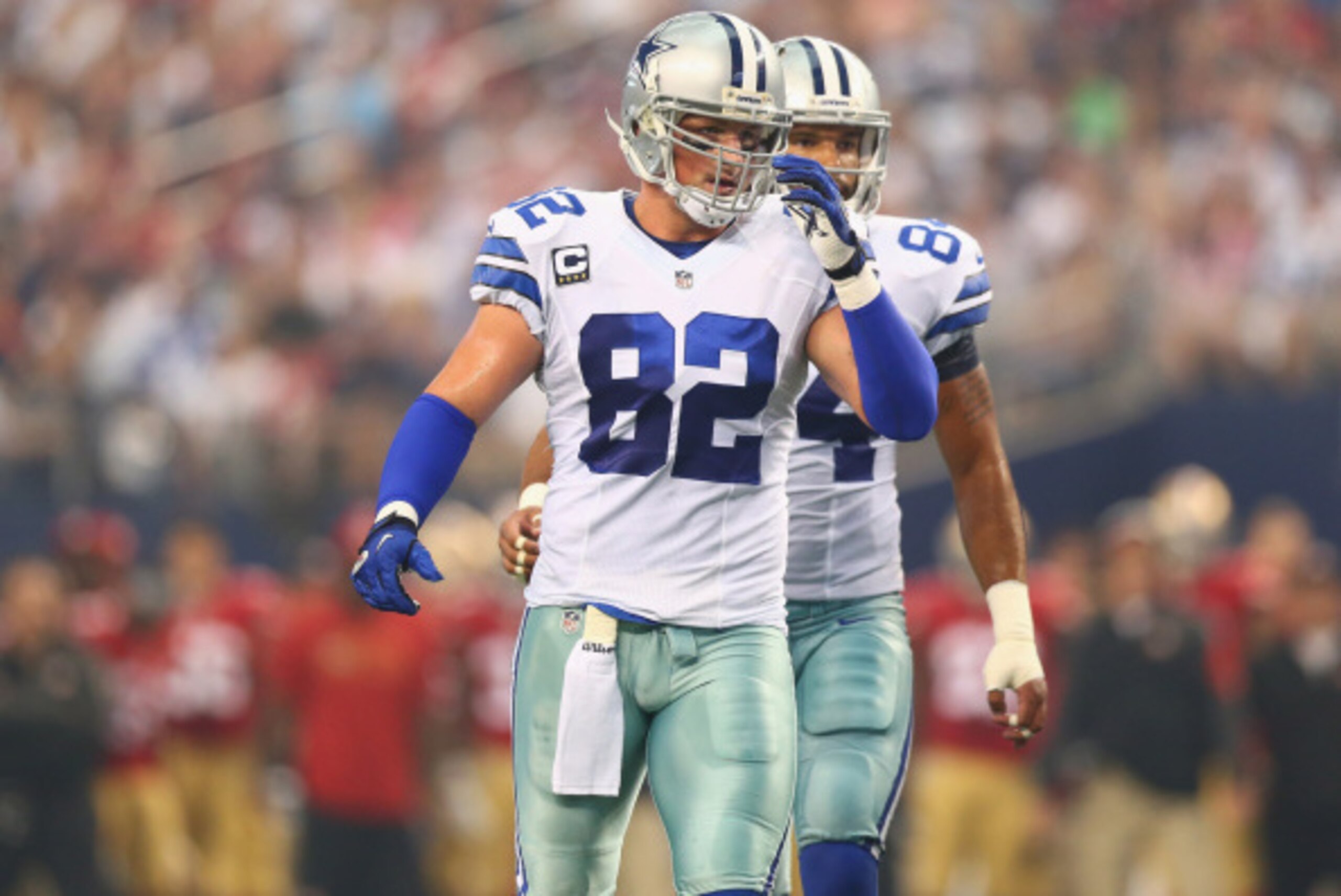 ARLINGTON, TX - SEPTEMBER 07:  Jason Witten #82 of the Dallas Cowboys at AT&T Stadium on September 7, 2014 in Arlington, Texas.  (Photo by Ronald Martinez/Getty Images)