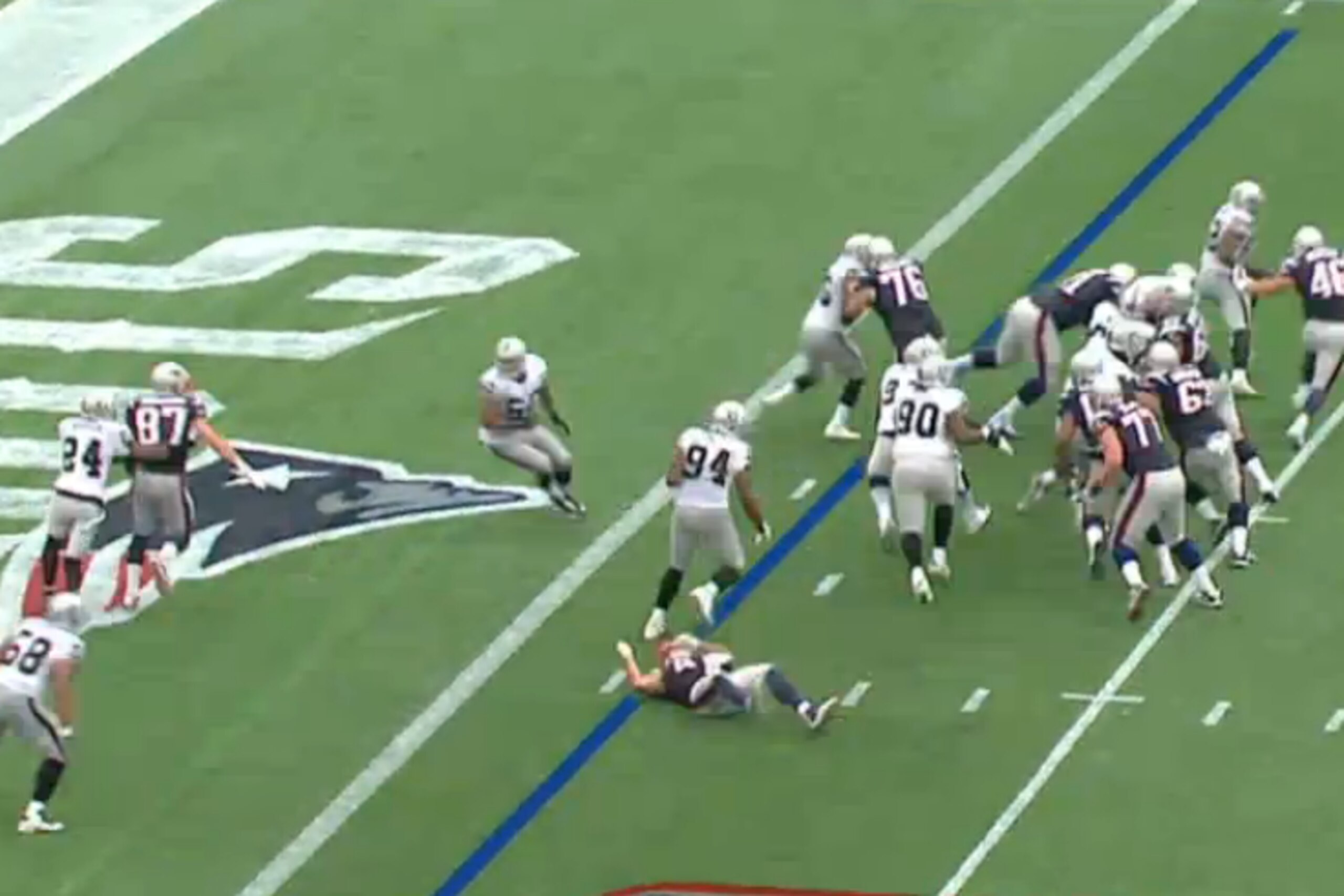 Woodson anticipates the play action and runs with Gronkowski. Woodson anticipates the play action and runs with Gronkowski.