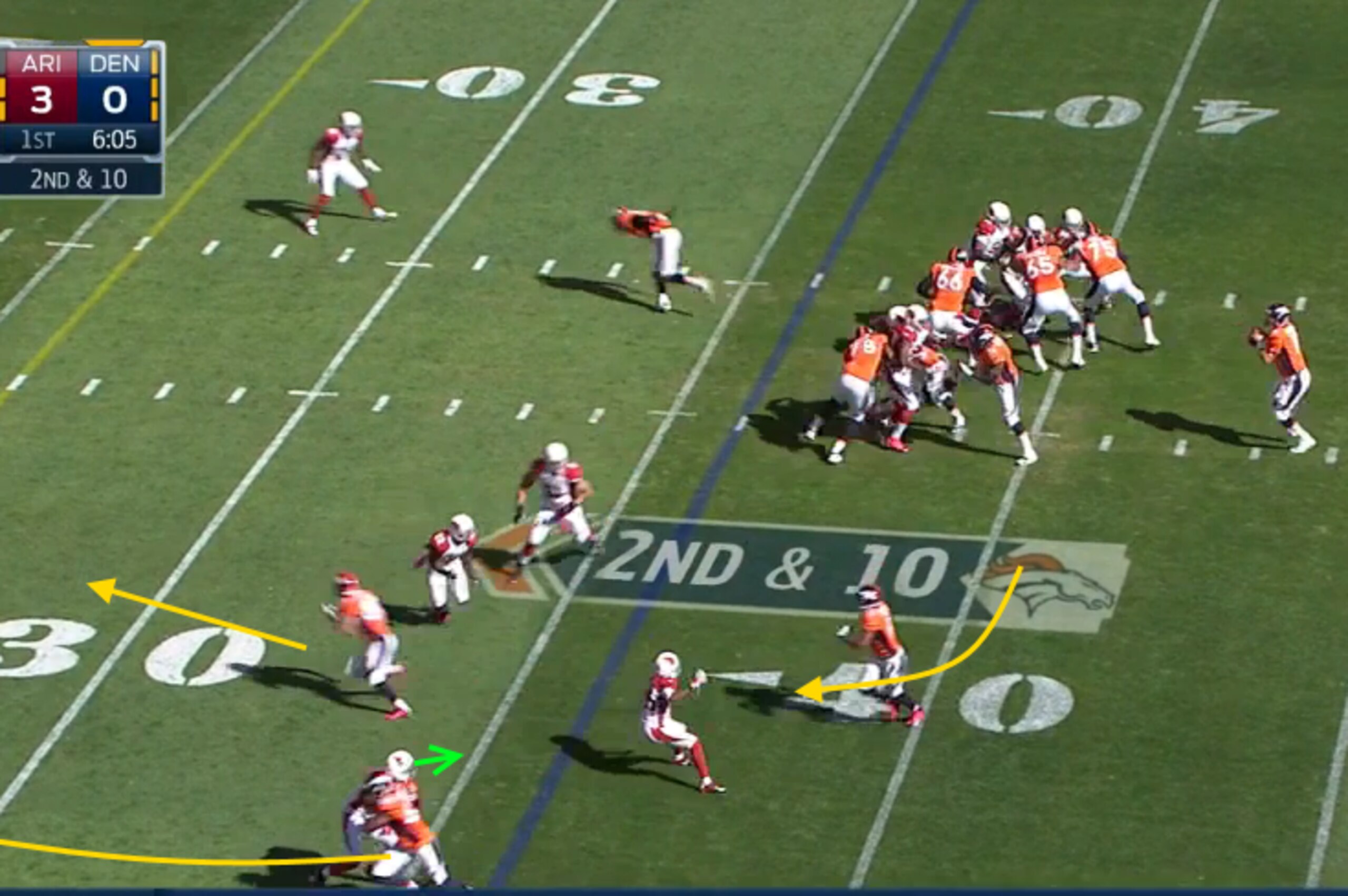 Thomas took advantage of the defensive back trying to play the bubble screen.