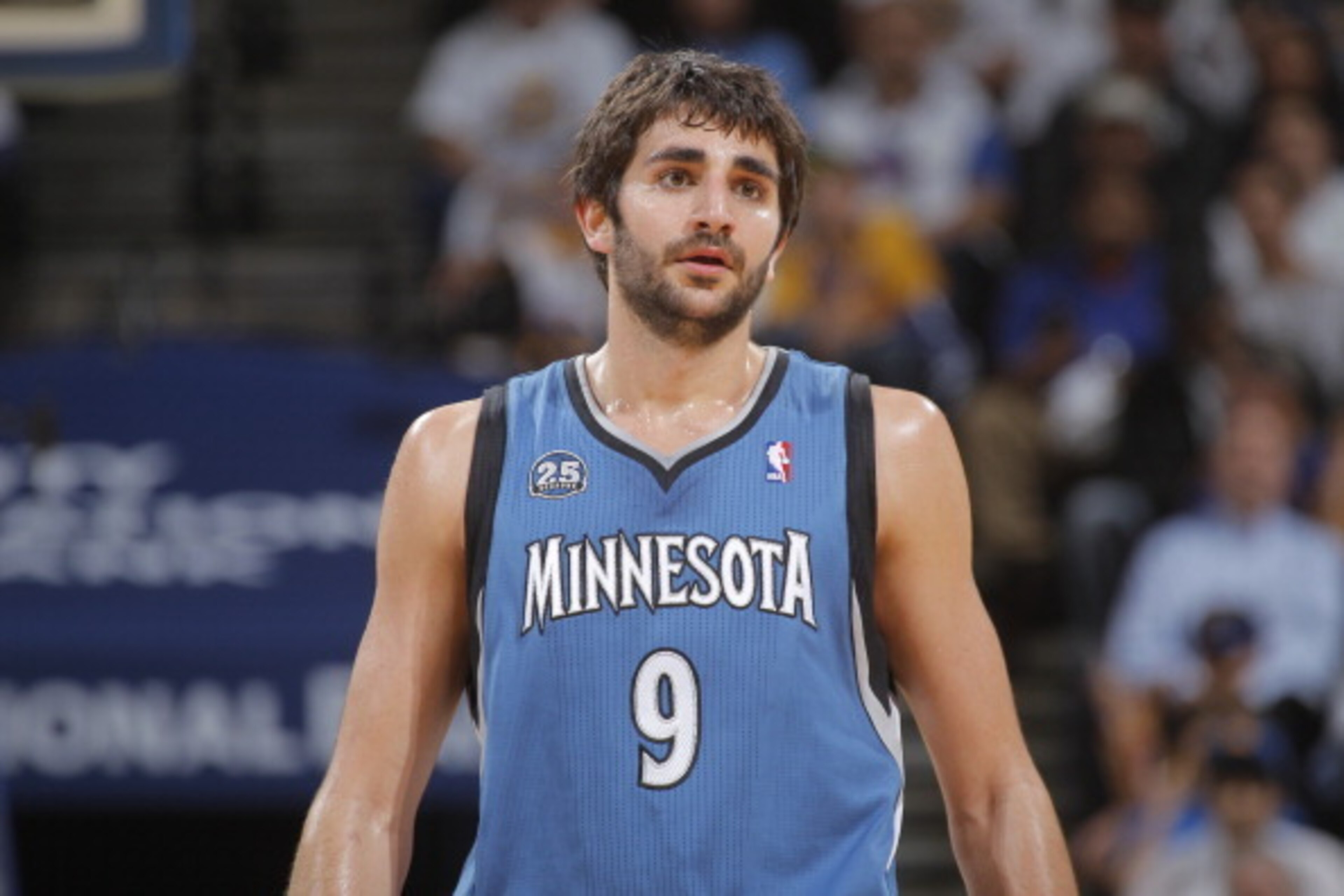 OAKLAND, CA - APRIL 14: Ricky Rubio #9 of the Minnesota Timberwolves during a game against the Golden State Warriors on April 14, 2014 at Oracle Arena in Oakland, California. NOTE TO USER: User expressly acknowledges and agrees that, by downloading and or OAKLAND, CA - APRIL 14: Ricky Rubio #9 of the Minnesota Timberwolves during a game against the Golden State Warriors on April 14, 2014 at Oracle Arena in Oakland, California. NOTE TO USER: User expressly acknowledges and agrees that, by downloading and or