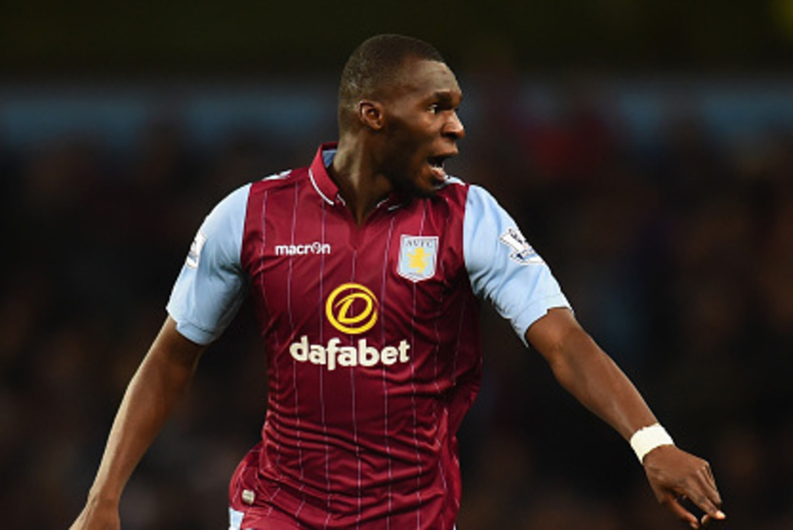 BIRMINGHAM, ENGLAND - OCTOBER 04:  Christian Benteke of Aston Villa during the Barclays Premier League match between Aston Villa and Manchester City at Villa Park on October 4, 2014 in Birmingham, England.  (Photo by Shaun Botterill/Getty Images)