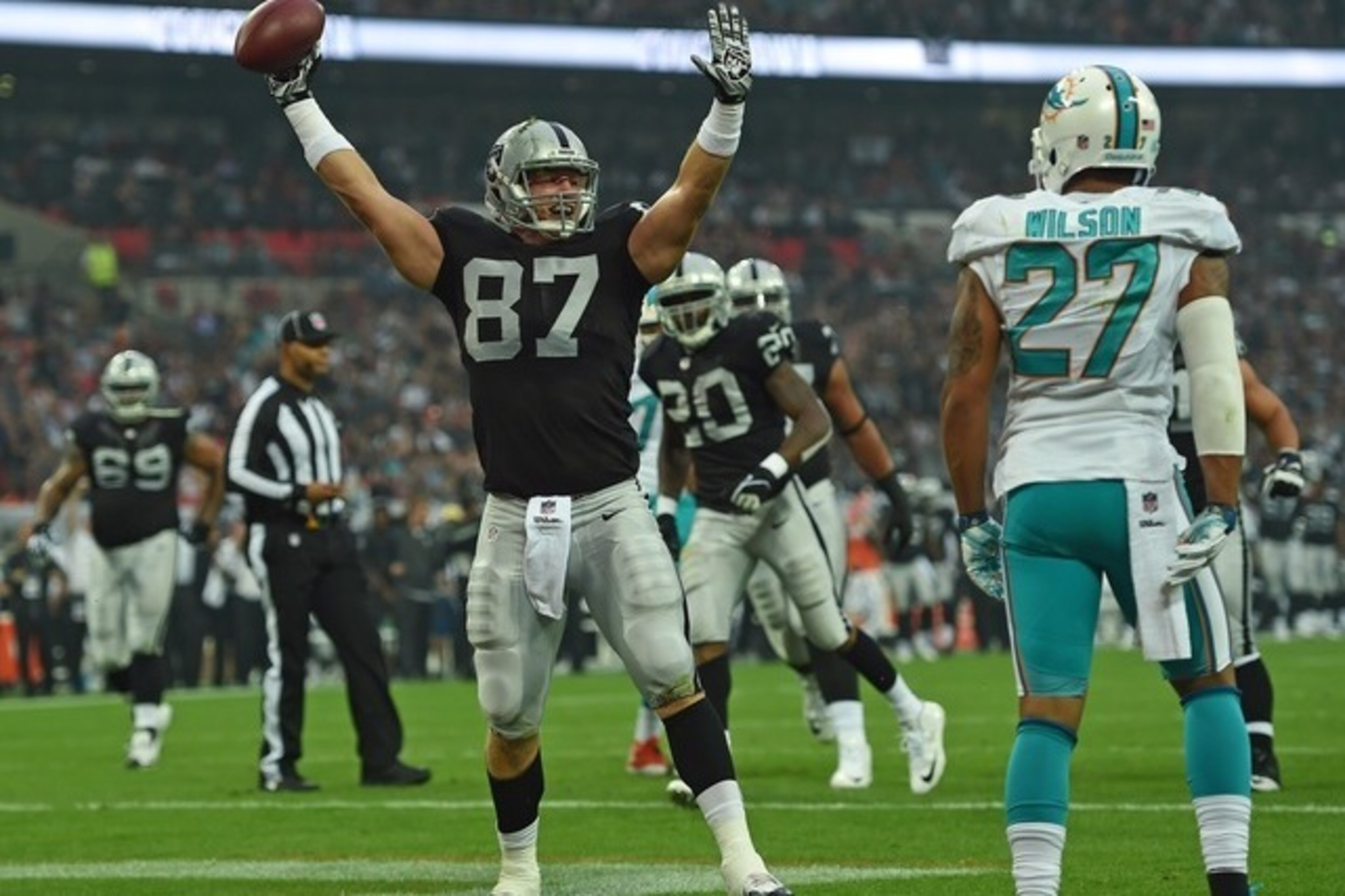 The NFL stages regular-season games in London. The NFL stages regular-season games in London.