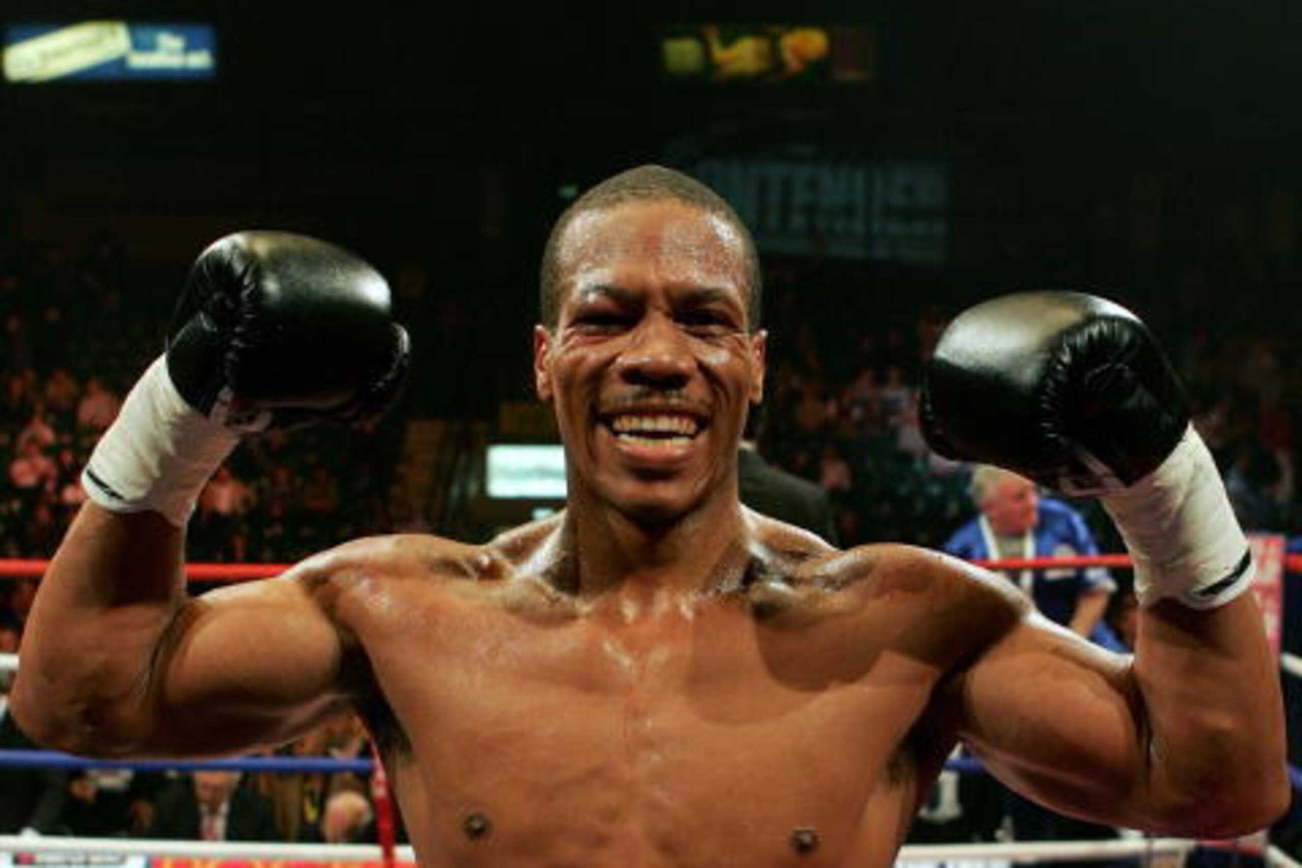 NEWCASTLE, UNITED KINGDOM - MARCH 30:  Cornelius Bundrage of the U.S. celebrates his win over Colin McNeil of the UK during the Contender Challenge Light-Middleweight match between the UK and USA at the Metro Radio Arena March 30, 2007 in Newcastle, Engla