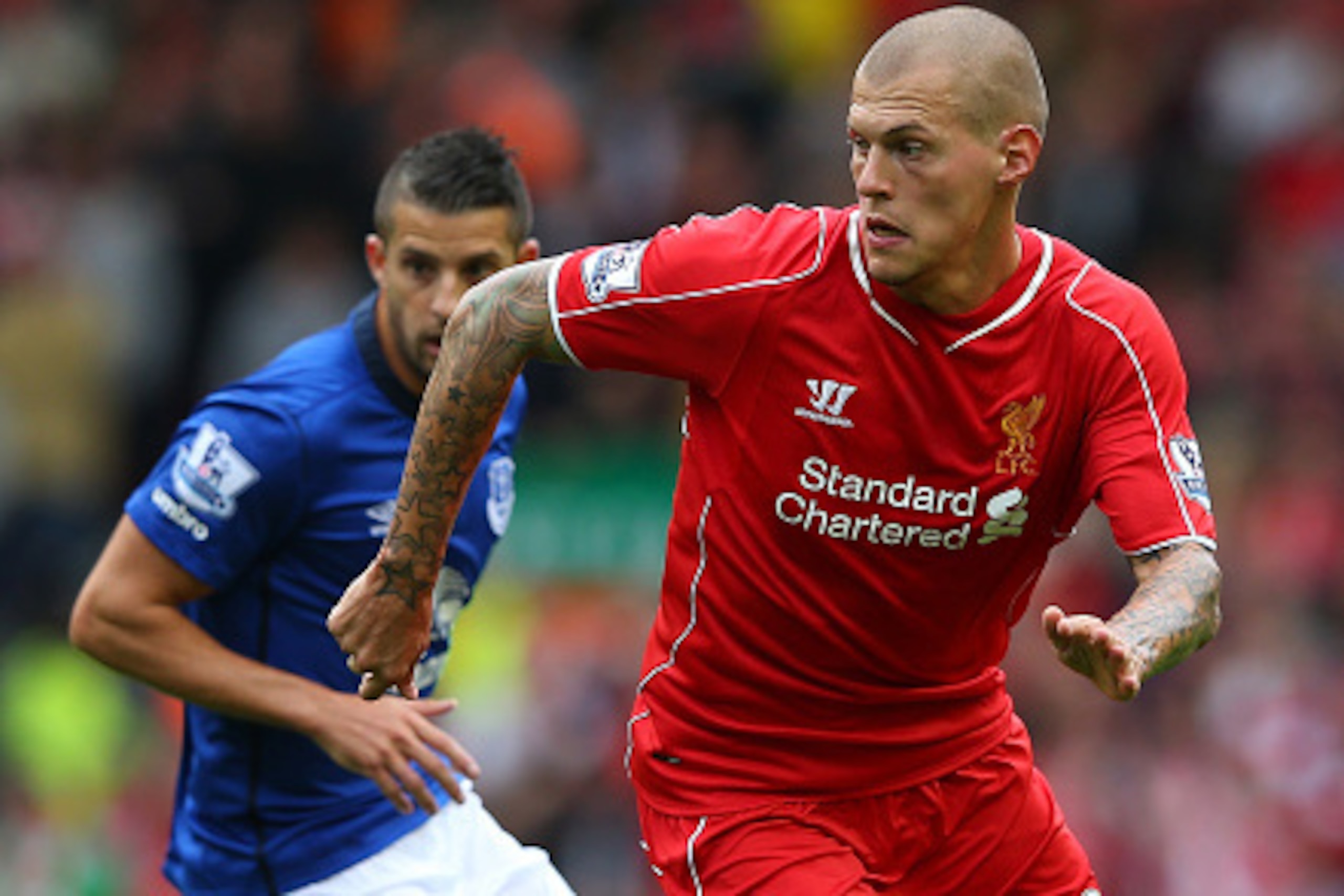 LIVERPOOL, ENGLAND - SEPTEMBER 27:  Martin Skrtel of Liverpool during the Barclays Premier League match between Liverpool and Everton at Anfield on September 27, 2014 in Liverpool, England.  (Photo by Alex Livesey/Getty Images)