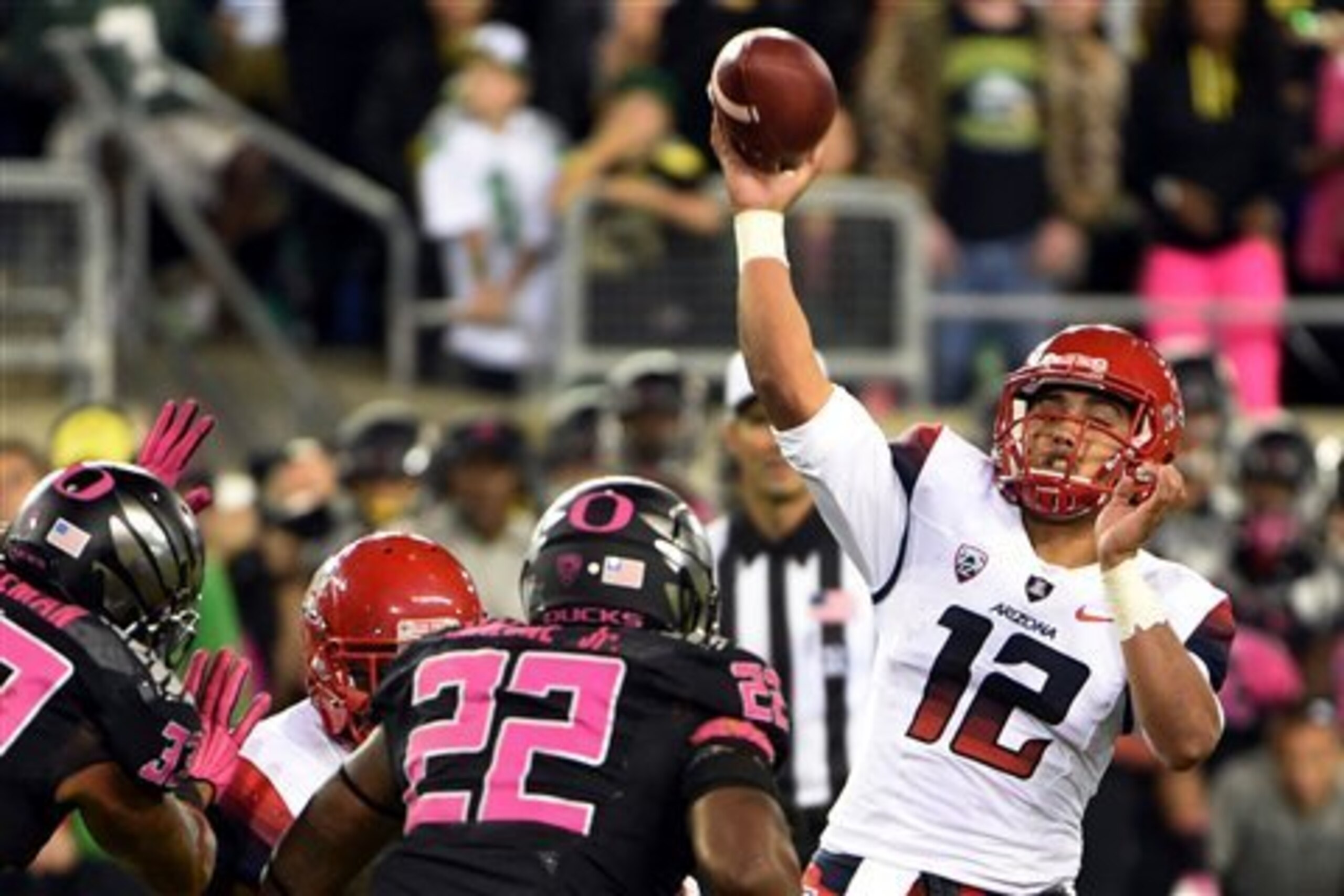 Pressuring Arizona quarterback Anu Solomon (12) is crucial for USC defeating Arizona.