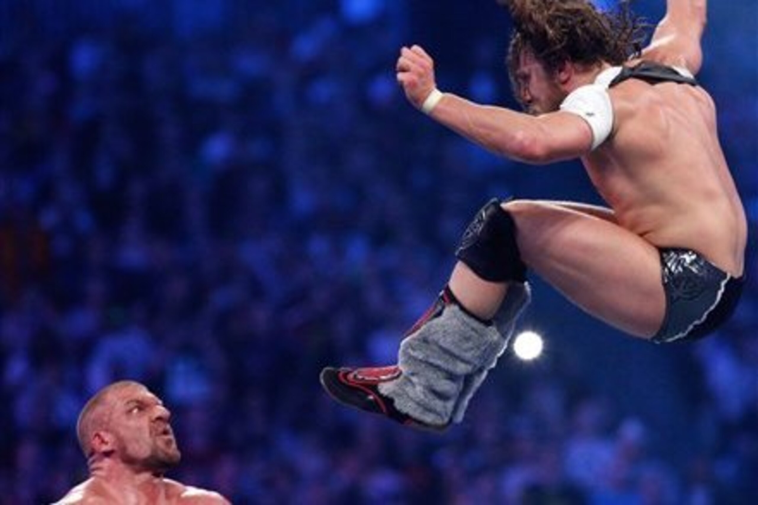 Daniel Bryan leaps at Triple H at WrestleMania 30.