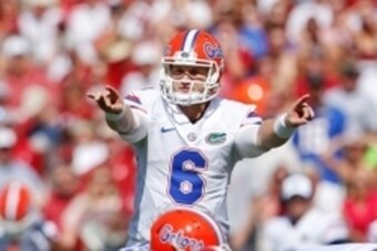 Sep 20, 2014; Tuscaloosa, AL, USA; Florida Gators quarterback Jeff Driskel (6) at Bryant-Denny Stadium. Mandatory Credit: Marvin Gentry-USA TODAY Sports