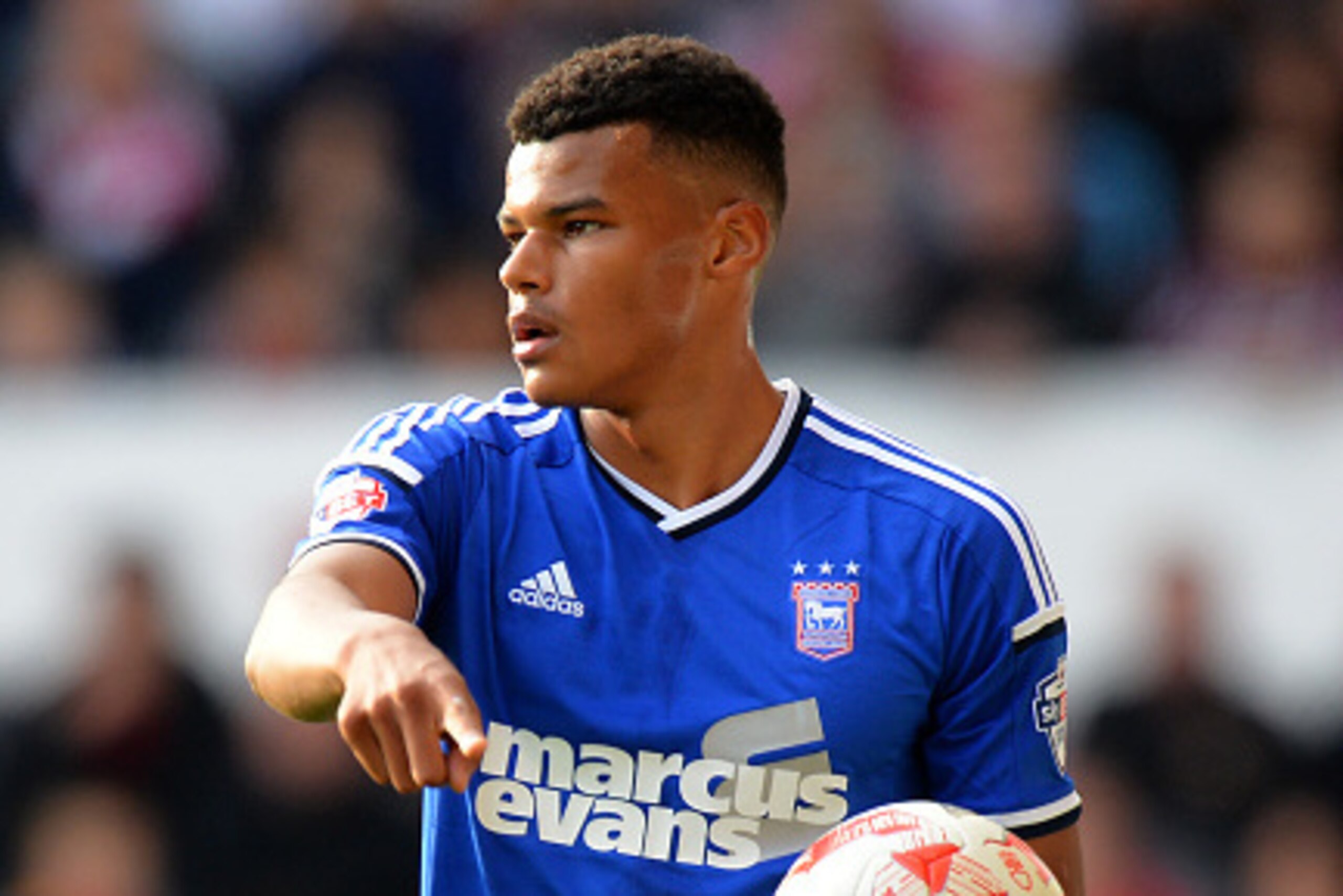 NOTTINGHAM, ENGLAND - OCTOBER 05:  Tyrone Mings of Ipswich Town during the Sky Bet Championship match between Nottingham Forest and Ipswich Town at City Ground on October 5, 2014 in Nottingham, England.  (Photo by Tony Marshall/Getty Images)
