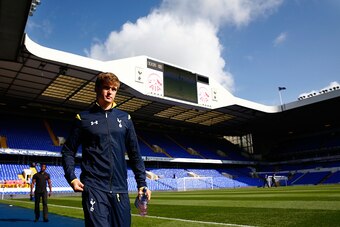 LONDON, ENGLAND - SEPTEMBER 21:  Eric Dier of Spurs arrives at the stadium prior to kickoff during the Barclays Premier League match between Tottenham Hotspur and West Bromwich Albion at White Hart Lane on September 21, 2014 in London, England.  (Photo by