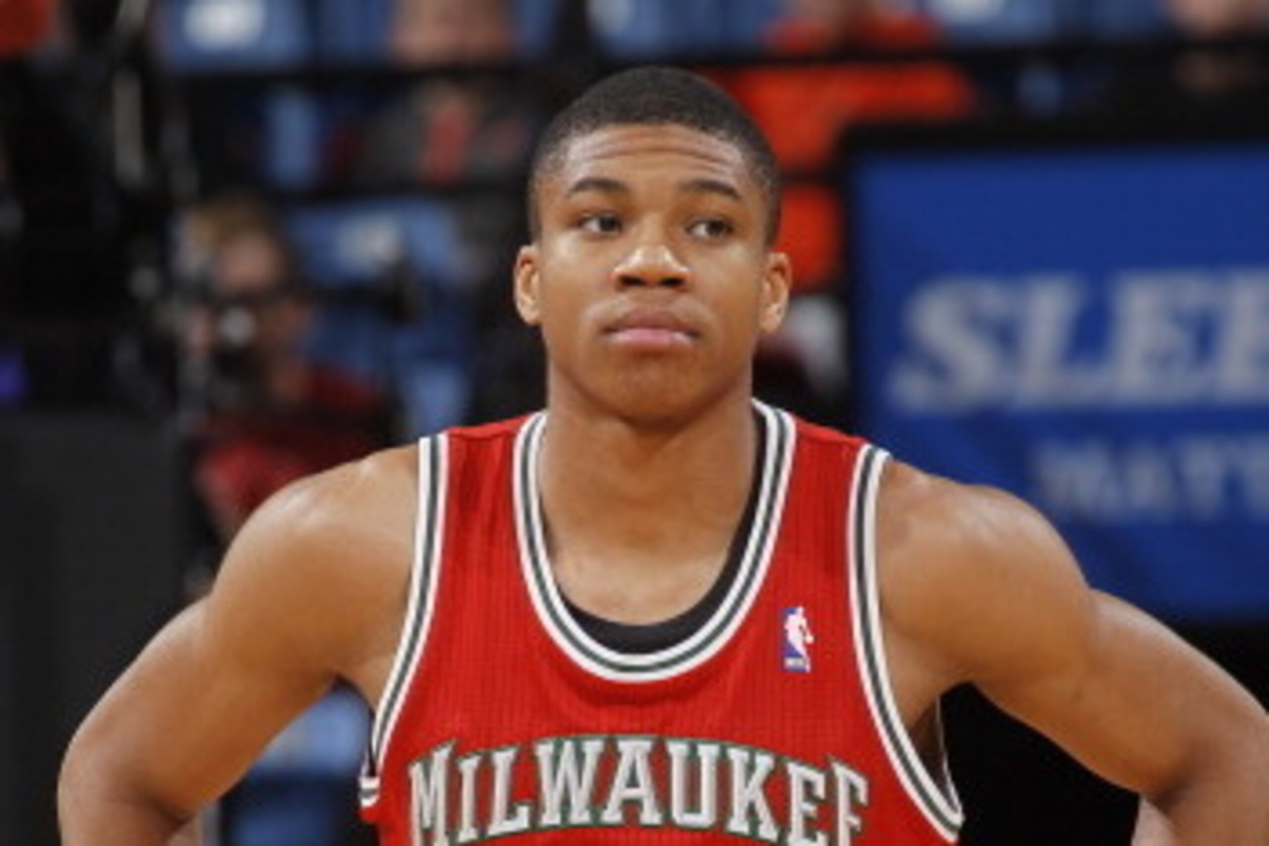 SACRAMENTO, CA - MARCH 23: Giannis Antetokounmpo #34 of the Milwaukee Bucks in a game against the Sacramento Kings on March 23, 2014 at Sleep Train Arena in Sacramento, California. NOTE TO USER: User expressly acknowledges and agrees that, by downloading 