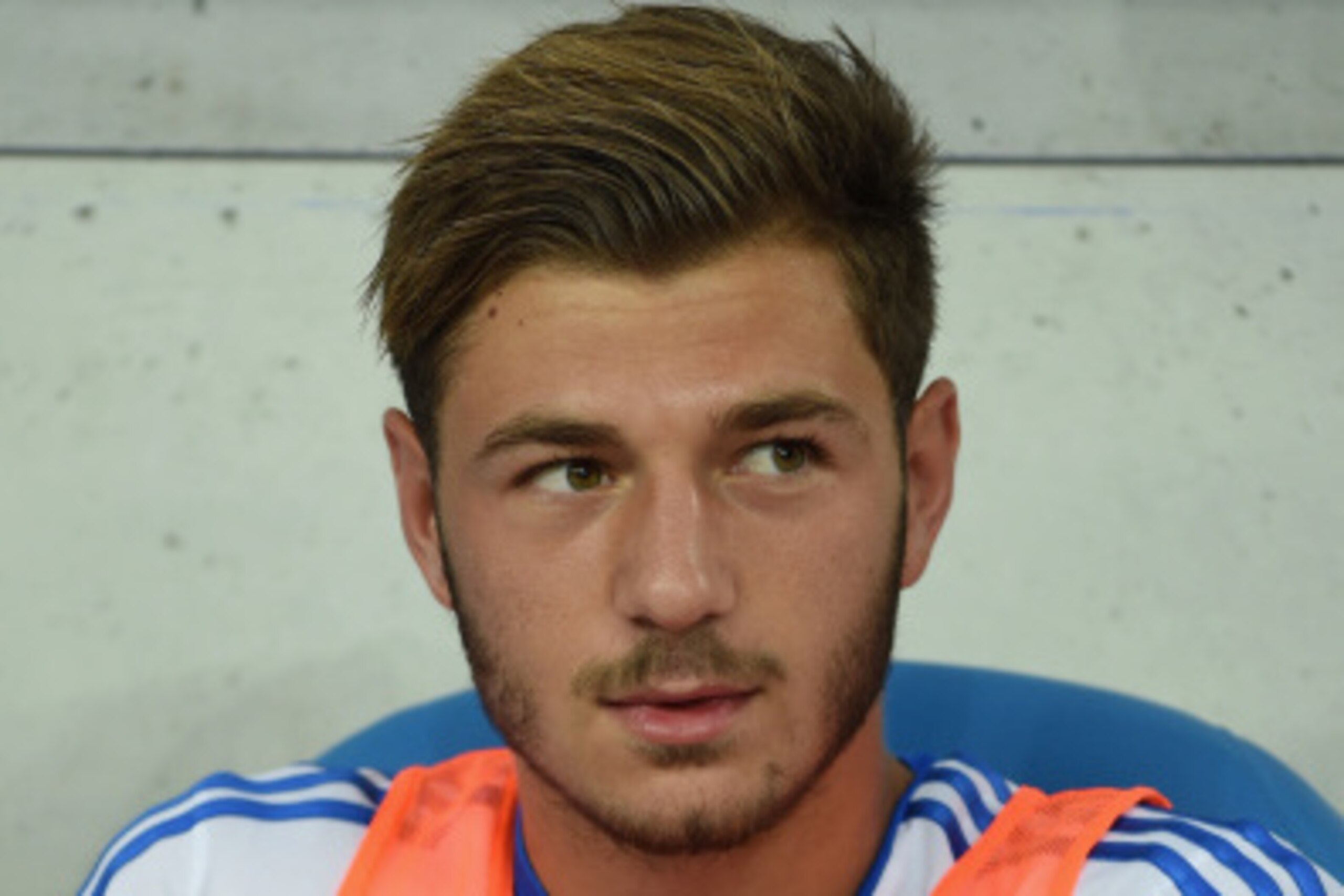 MARSEILLE, FRANCE - AUGUST 29:  Stephane Sparagna of Marseille is seen on the bench prior to the French Ligue 1 match between Olympique de Marseille and OGC Nice at Stade Velodrome on August 29, 2014 in Marseille, France.  (Photo by Kaz Photography/Getty 