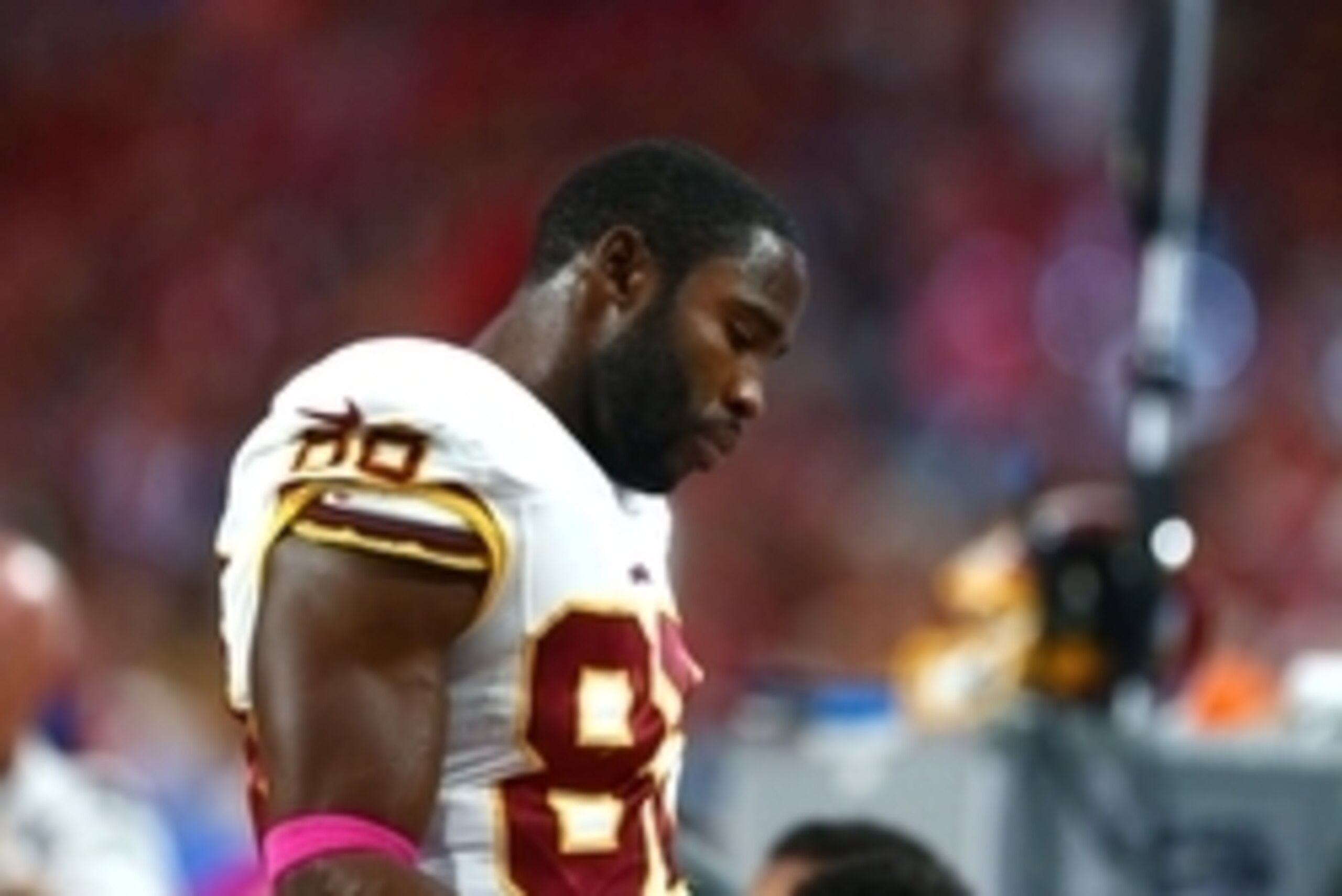 Oct 12, 2014; Glendale, AZ, USA; Washington Redskins wide receiver Pierre Garcon (88) against the Arizona Cardinals at University of Phoenix Stadium. The Cardinals defeated the Redskins 30-20. Mandatory Credit: Mark J. Rebilas-USA TODAY Sports