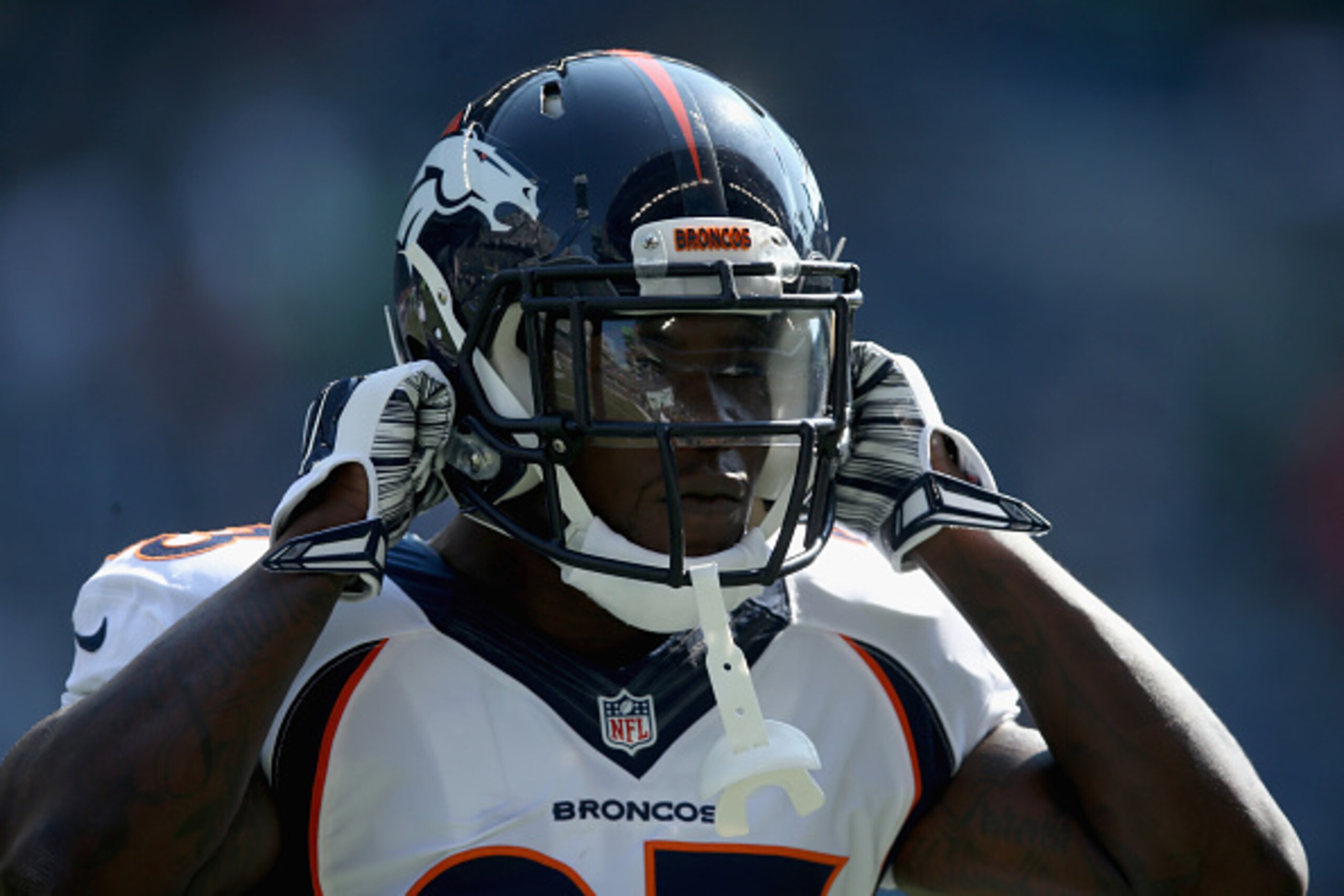 SEATTLE, WA - SEPTEMBER 21:  Running back Ronnie Hillman #23 of the Denver Broncos looks on prior to the start of the game against the Seattle Seahawks at CenturyLink Field on September 21, 2014 in Seattle, Washington.  (Photo by Jeff Gross/Getty Images)