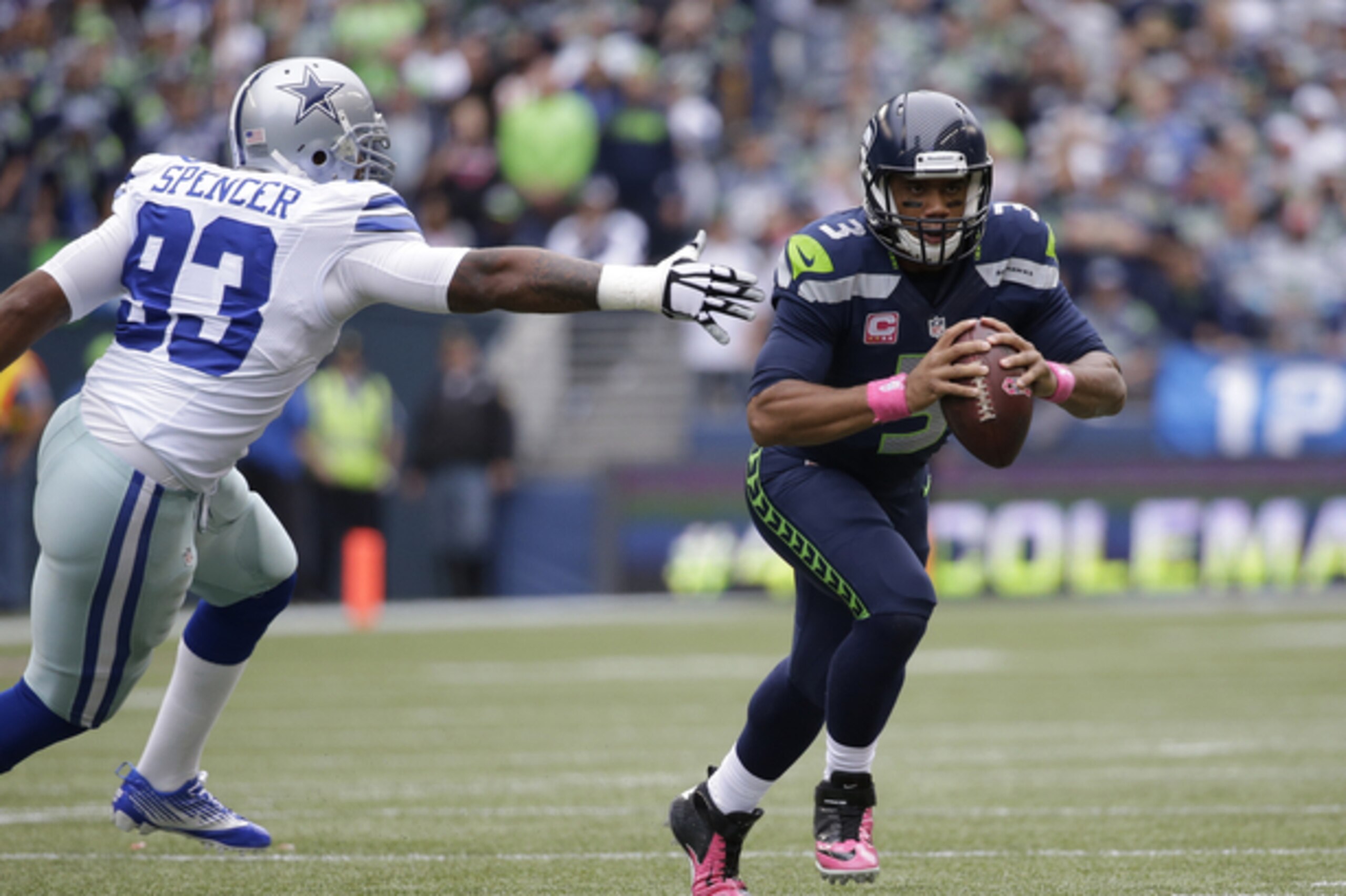 Russell Wilson had just 12 yards rushing and a TD against Dallas.