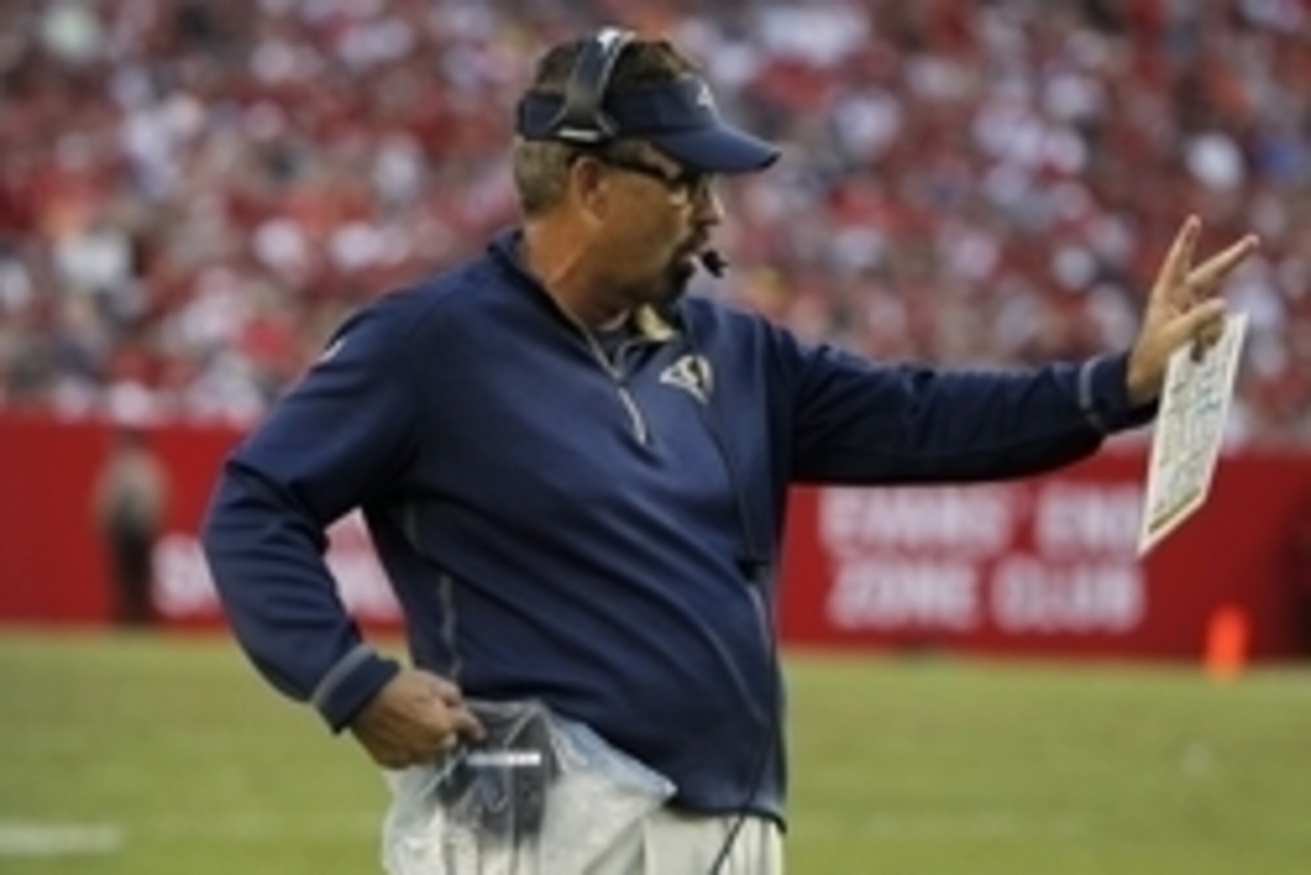 Sep 14, 2014; Tampa, FL, USA; St. Louis Rams defensive coordinator Gregg Williams during the second half against the Tampa Bay Buccaneers at Raymond James Stadium. St. Louis Rams defeated the Tampa Bay Buccaneers 19-17. Mandatory Credit: Kim Klement-USA T
