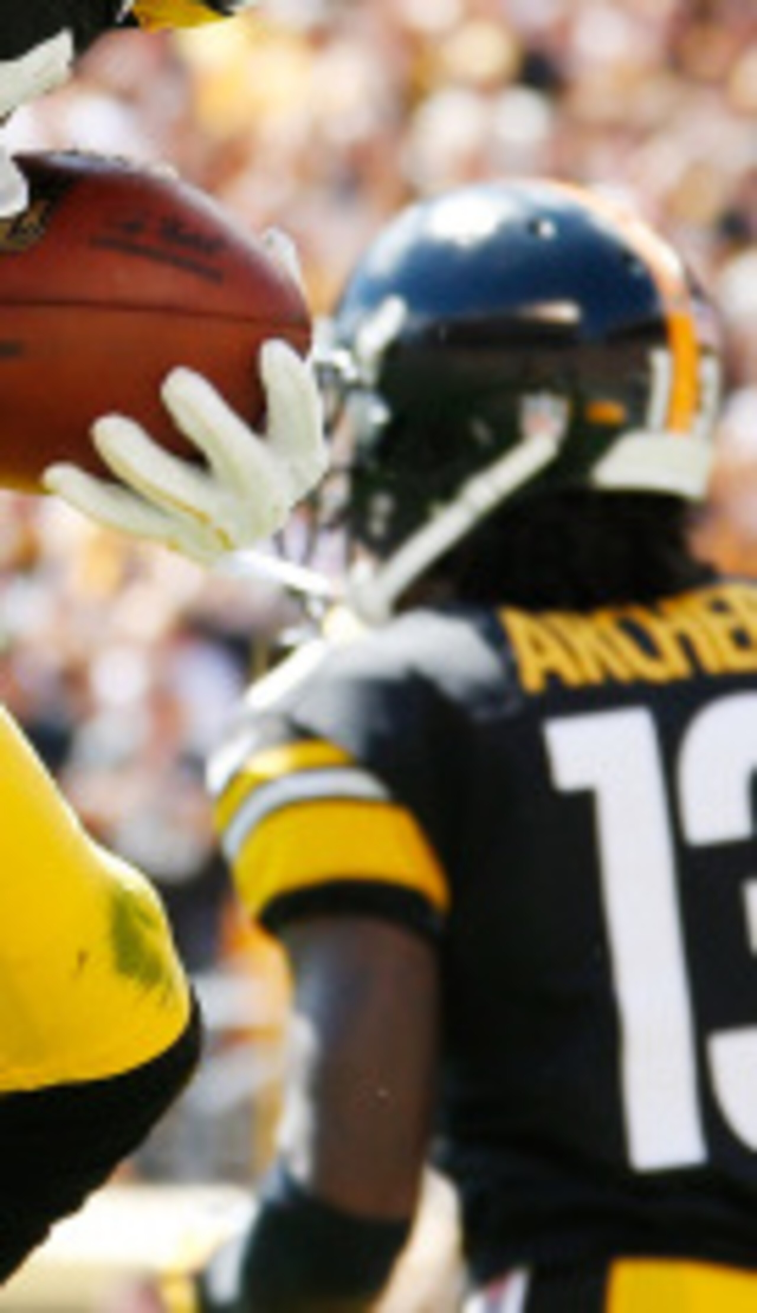 PITTSBURGH, PA - SEPTEMBER 7:  Antonio Brown #84 celebrates his touchdown with Markus Wheaton #11 of the Pittsburgh Steelers during the second quarter against the Cleveland Browns at Heinz Field on September 7, 2014 in Pittsburgh, Pennsylvania.  (Photo by