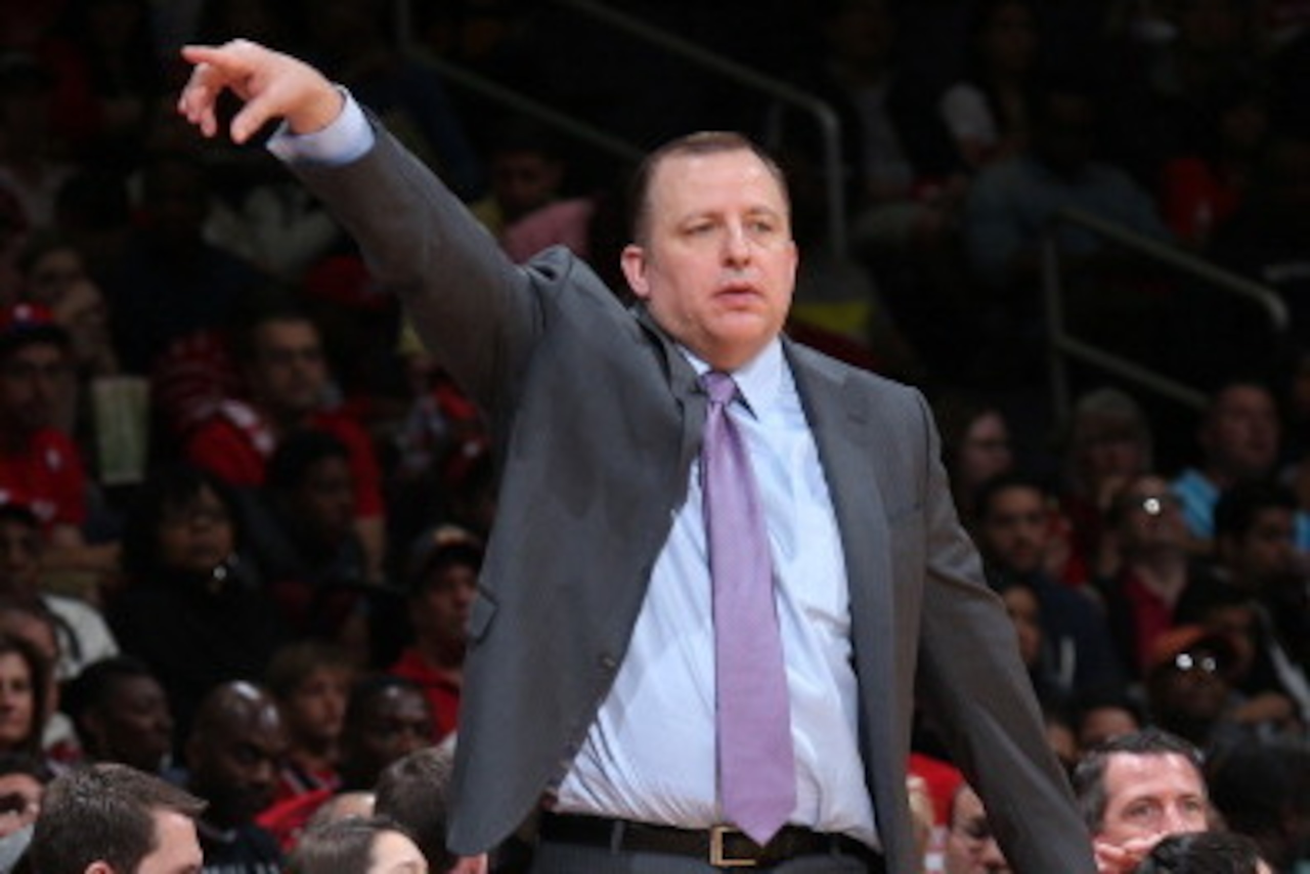 WASHINGTON, DC - APRIL 27:  Tom Thibodeau of the Chicago Bulls coaches against the Washington Wizards during Game Four of the Eastern Conference Quarterfinals on April 27, 2014 at Verizon Center in Washington, DC.  NOTE TO USER: User expressly acknowledge