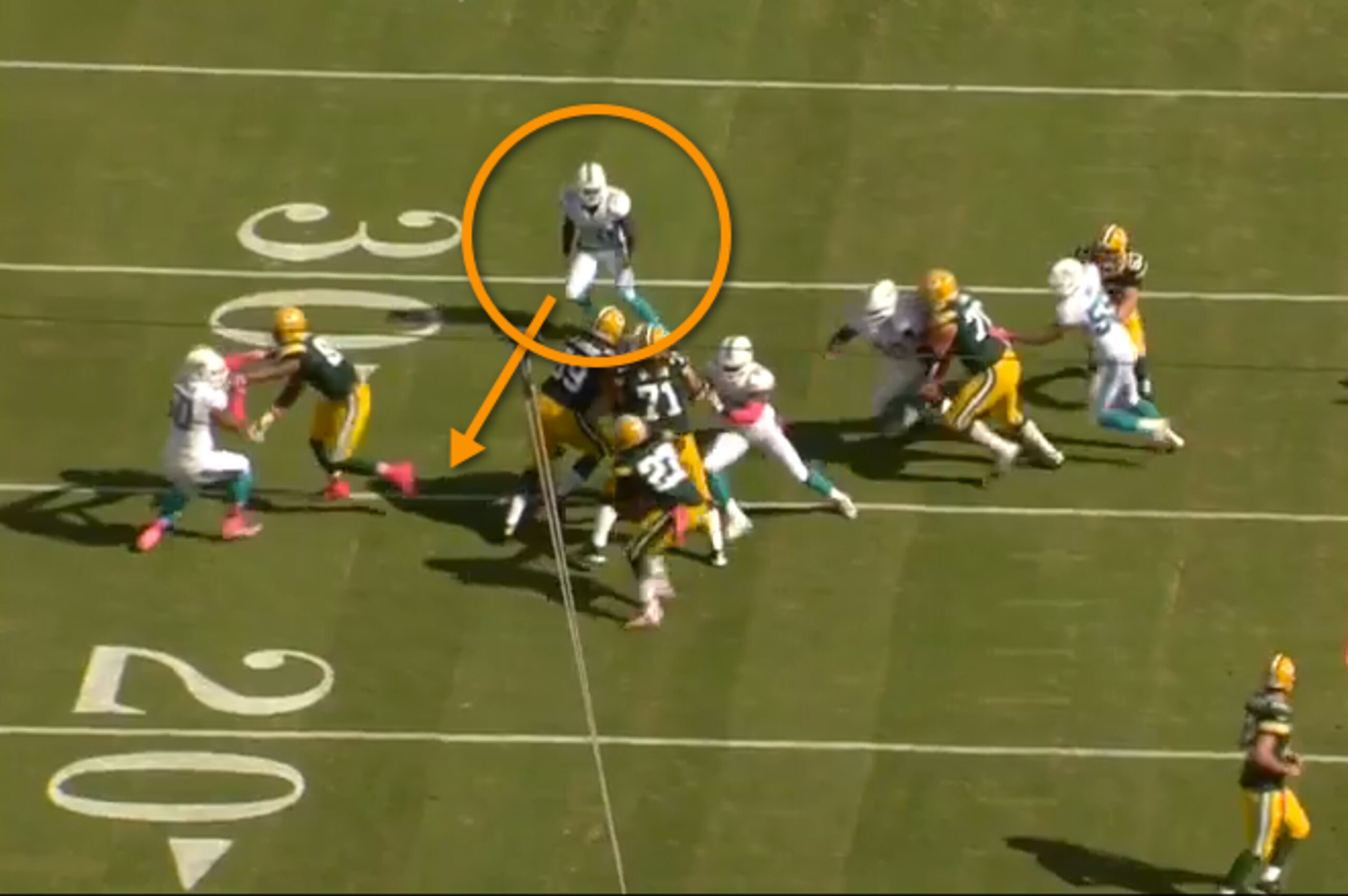 Jones continues to excel, crashing down as a run defender.