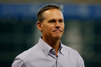 HOUSTON, TX - SEPTEMBER 21:  Former Houston Astros player Craig Biggio walks across the infield prior to the start of the game against the Seattle Mariners at Minute Maid Park on September 21, 2014 in Houston, Texas.  (Photo by Scott Halleran/Getty Images