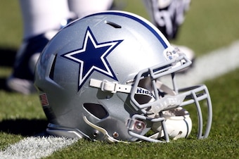 CHARLOTTE, NC - OCTOBER 21:  A helmet of the Dallas Cowboys during their game at Bank of America Stadium on October 21, 2012 in Charlotte, North Carolina.  (Photo by Streeter Lecka/Getty Images)