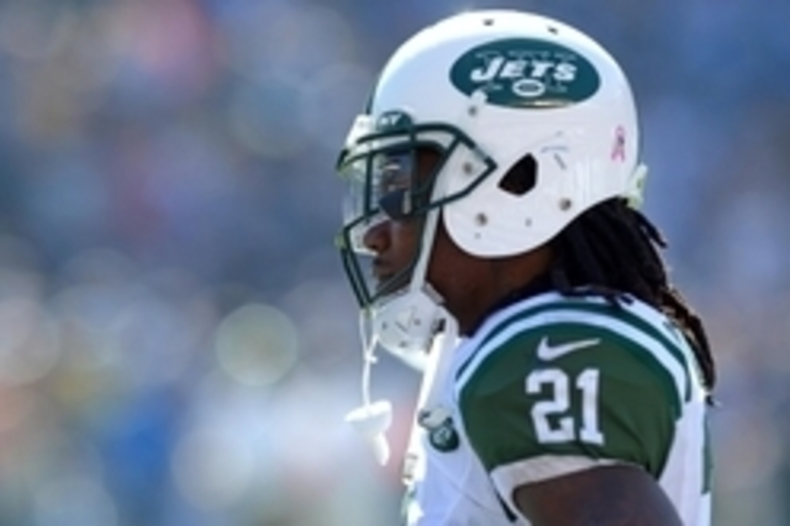 Oct 5, 2014; San Diego, CA, USA; New York Jets running back Chris Johnson (21) on the sideline during the second quarter against the San Diego Chargers at Qualcomm Stadium. Mandatory Credit: Jake Roth-USA TODAY Sports