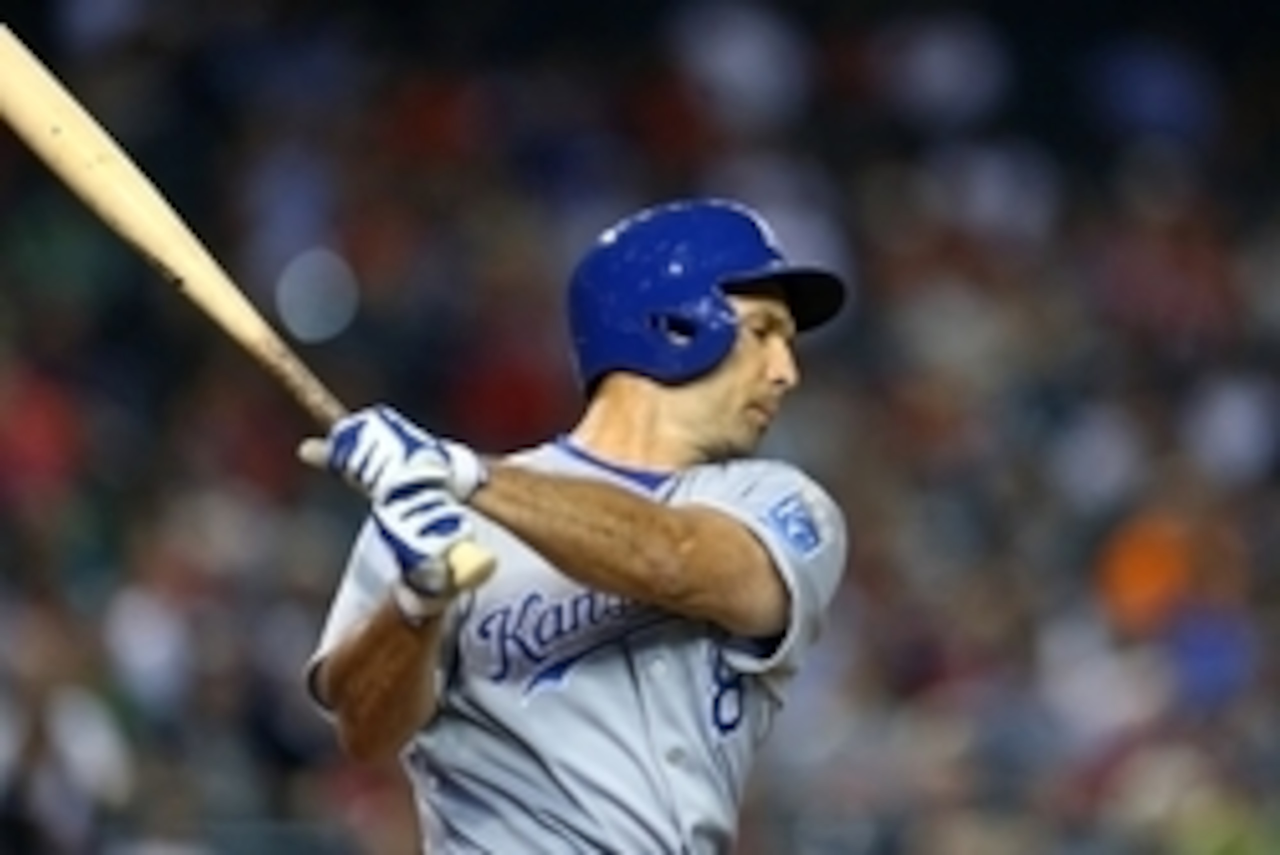 Aug 6, 2014; Phoenix, AZ, USA; Kansas City Royals outfielder Raul Ibanez against the Arizona Diamondbacks at Chase Field. Mandatory Credit: Mark J. Rebilas-USA TODAY Sports Aug 6, 2014; Phoenix, AZ, USA; Kansas City Royals outfielder Raul Ibanez against the Arizona Diamondbacks at Chase Field. Mandatory Credit: Mark J. Rebilas-USA TODAY Sports