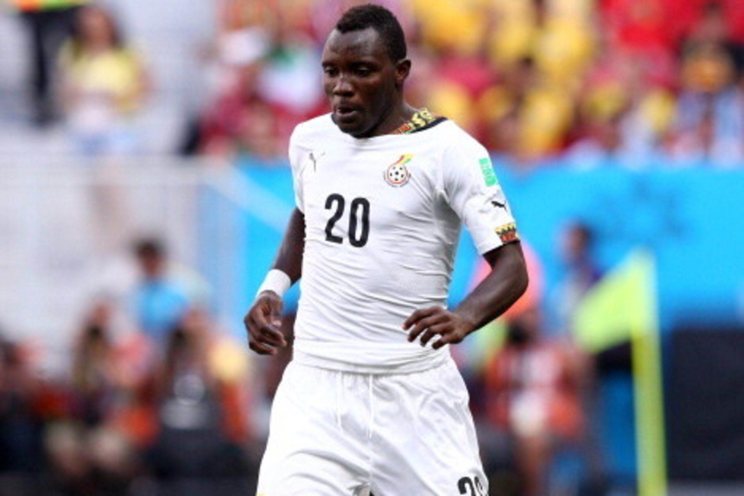 BRASILIA, BRAZIL - JUNE 26:  Kwadwo Asamoah of Ghana controls the ball during the 2014 FIFA World Cup Brazil Group G match between Portugal and Ghana at Estadio Nacional on June 26, 2014 in Brasilia, Brazil.  (Photo by Adam Pretty/Getty Images)
