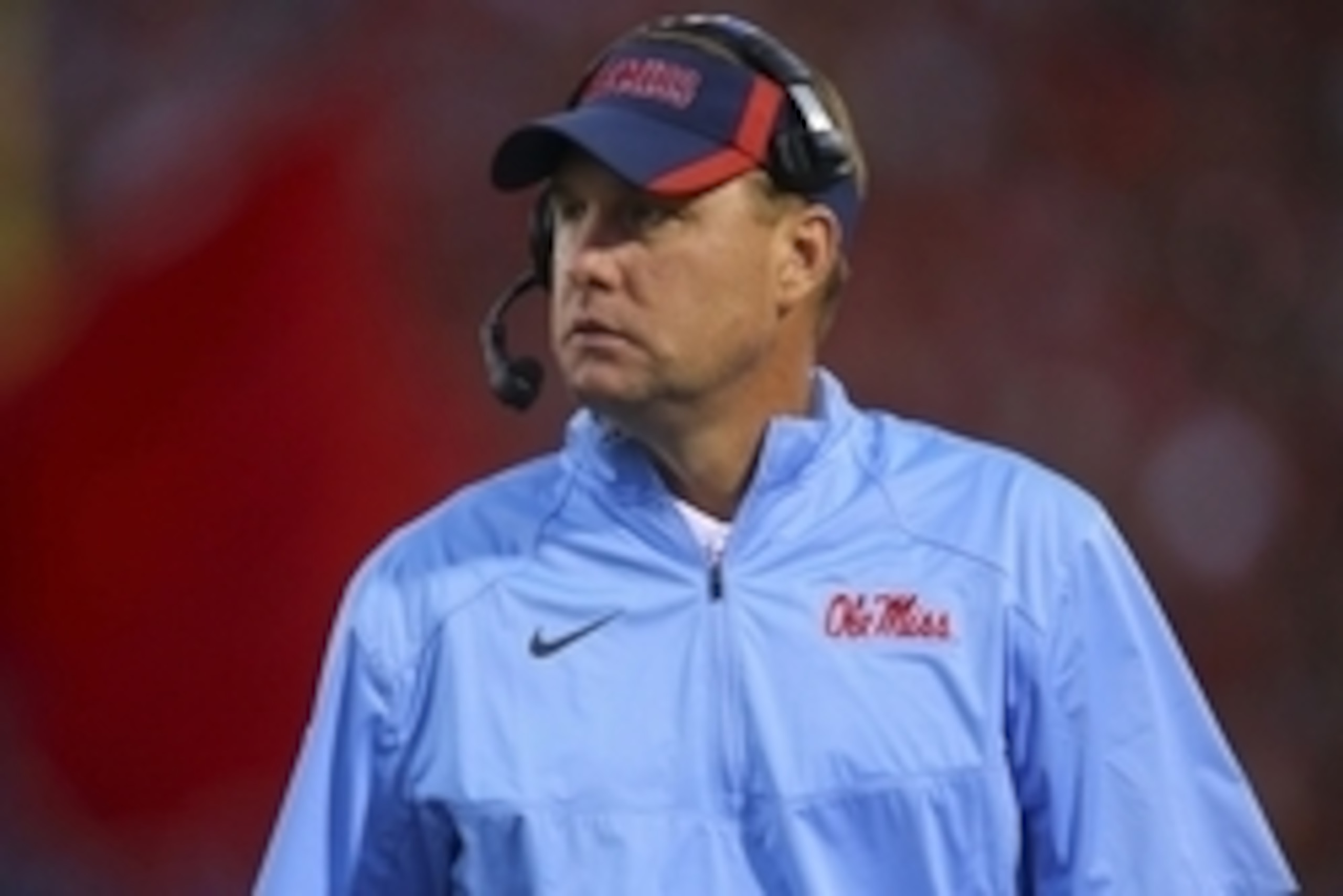 Sep 27, 2014; Oxford, MS, USA; Mississippi Rebels head coach Hugh Freeze during the game against the Memphis Tigers at Vaught-Hemingway Stadium. Mandatory Credit: Spruce Derden-USA TODAY Sports