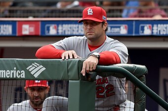 SAN FRANCISCO, CA - OCTOBER 14:  Manager Mike Matheny #22 of the St. Louis Cardinals looks on while taking on the San Francisco Giants in Game Three of the National League Championship Series at AT&T Park on October 14, 2014 in San Francisco, California. 
