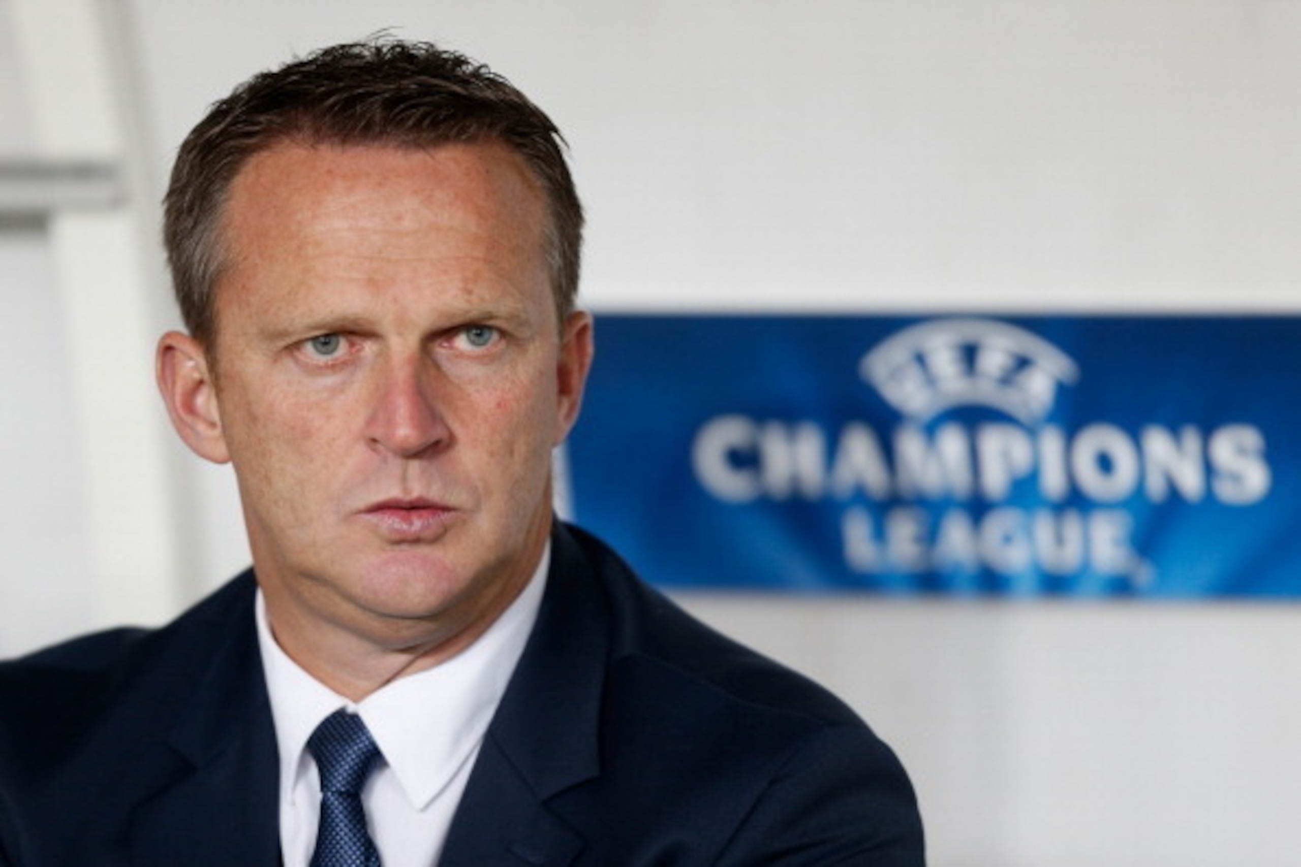 PARIS, FRANCE - NOVEMBER 05:  Anderlecht manager John Van den Brom looks on prior to the UEFA Champions League Group C match between Paris Saint Germain and RSC Anderlecht at Parc des Princes on November 5, 2013 in Paris, France.  (Photo by Harry Engels/G
