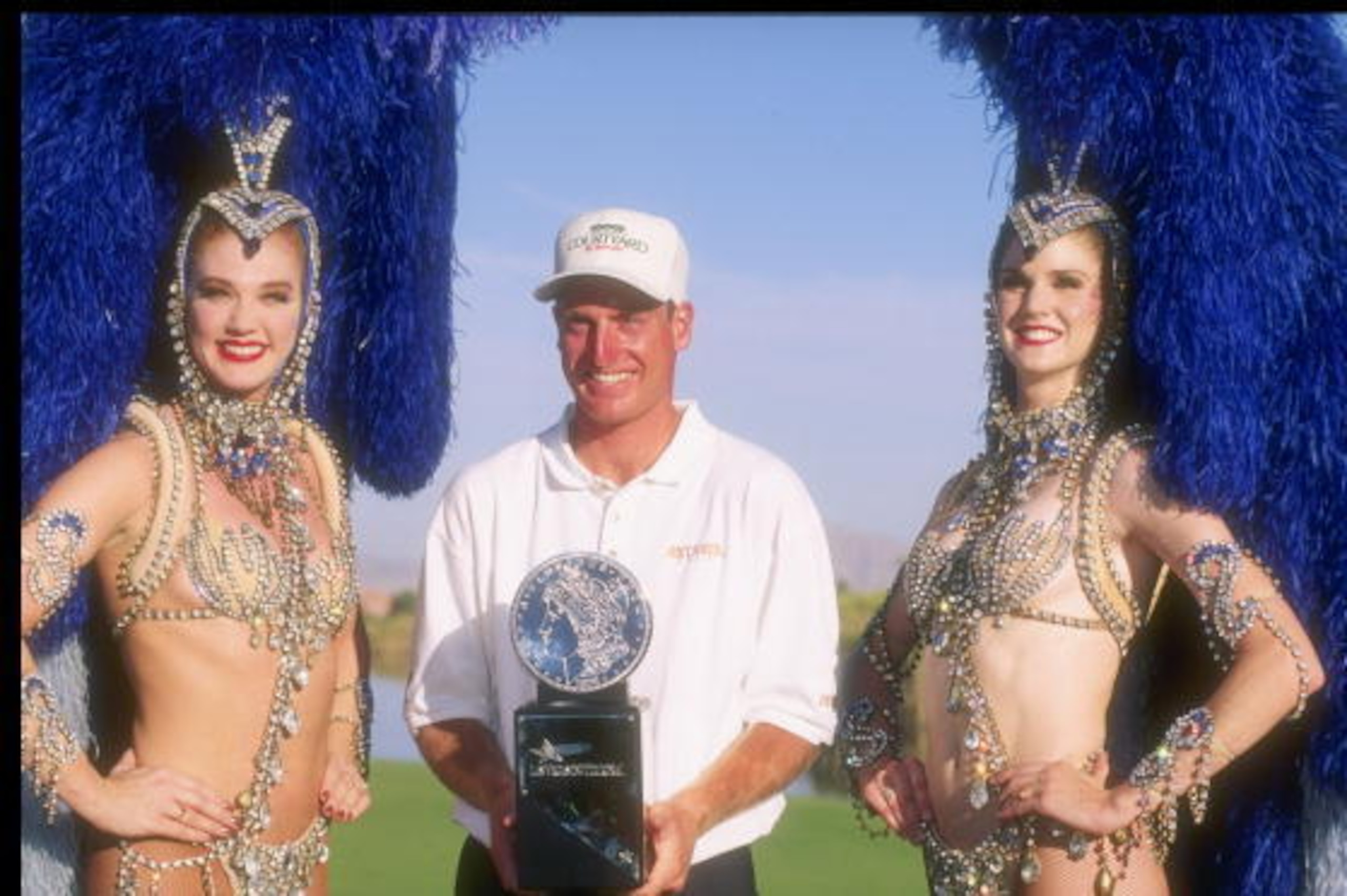 15 Oct 1995:  Jim Furyk celebrates after winning the Las Vegas Invitational at the TPC of Summerlin. Mandatory Credit: J.D. Cuban  /Allsport