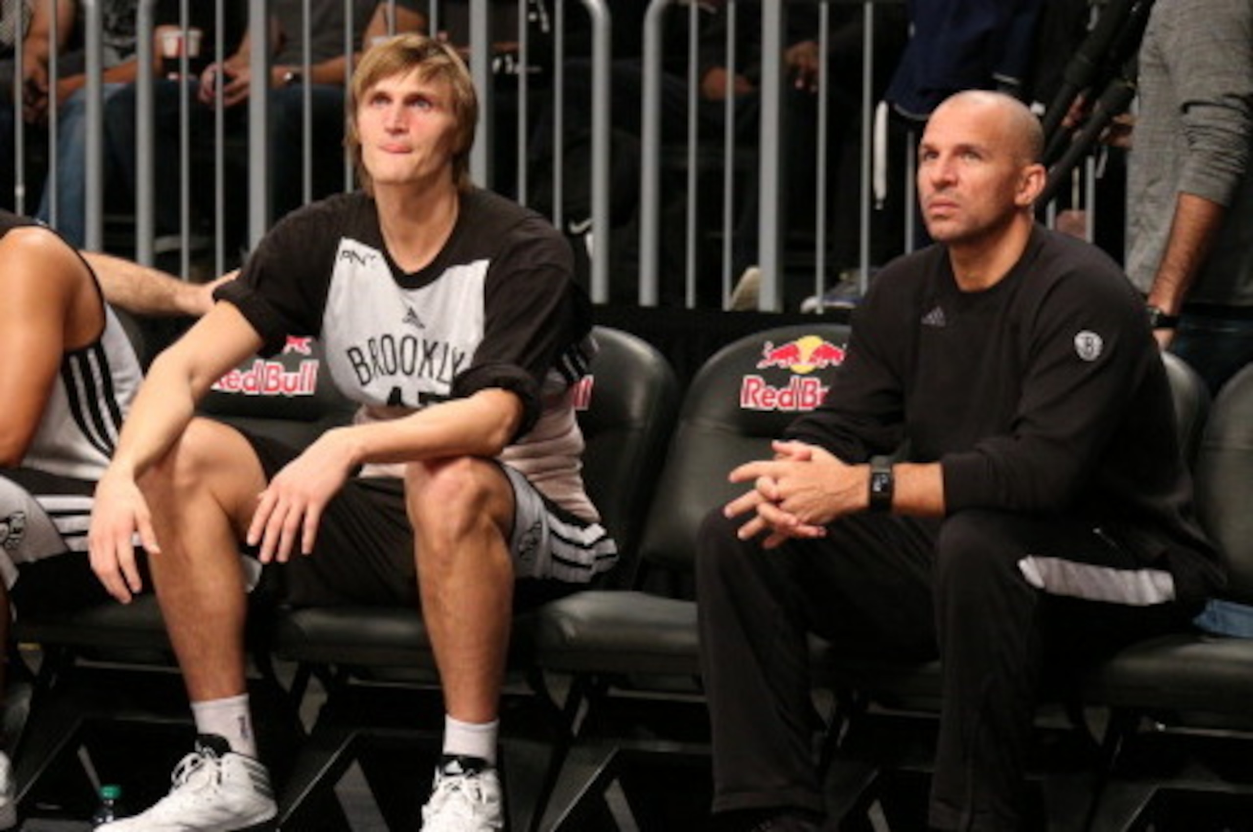 NEW YORK, NY - OCTOBER 20: Andrei Kirilenko #47 of the Brooklyn Nets with Head Coach Jason Kidd of the Brooklyn Nets during an Open Practice at the Barclays Center on October 20, 2013 in the Brooklyn borough of New York City. NOTE TO USER: User expressly NEW YORK, NY - OCTOBER 20: Andrei Kirilenko #47 of the Brooklyn Nets with Head Coach Jason Kidd of the Brooklyn Nets during an Open Practice at the Barclays Center on October 20, 2013 in the Brooklyn borough of New York City. NOTE TO USER: User expressly